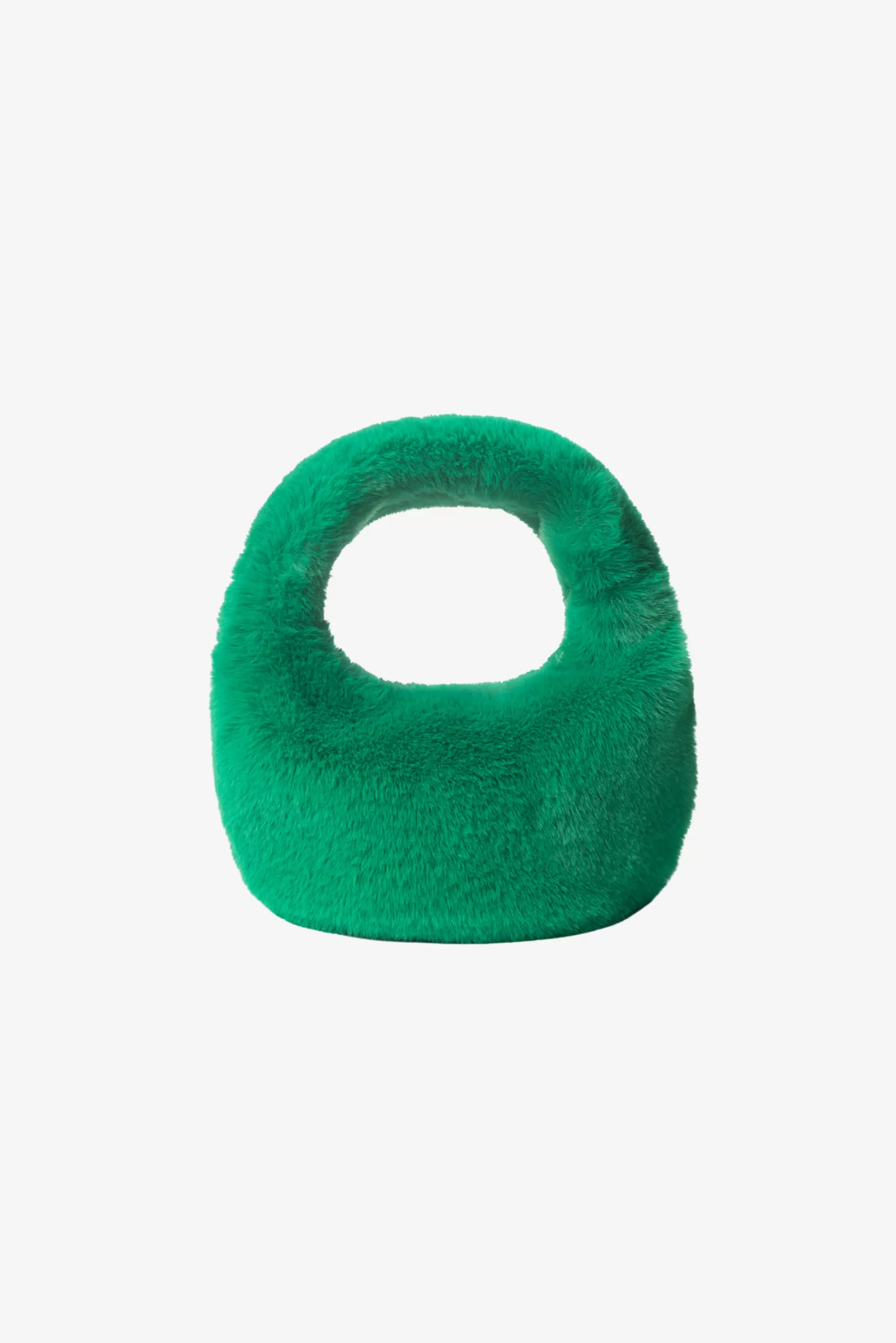 Store LAMARQUE ALIX | Mini Faux Fur Hobo Bag VIBRANT GREEN