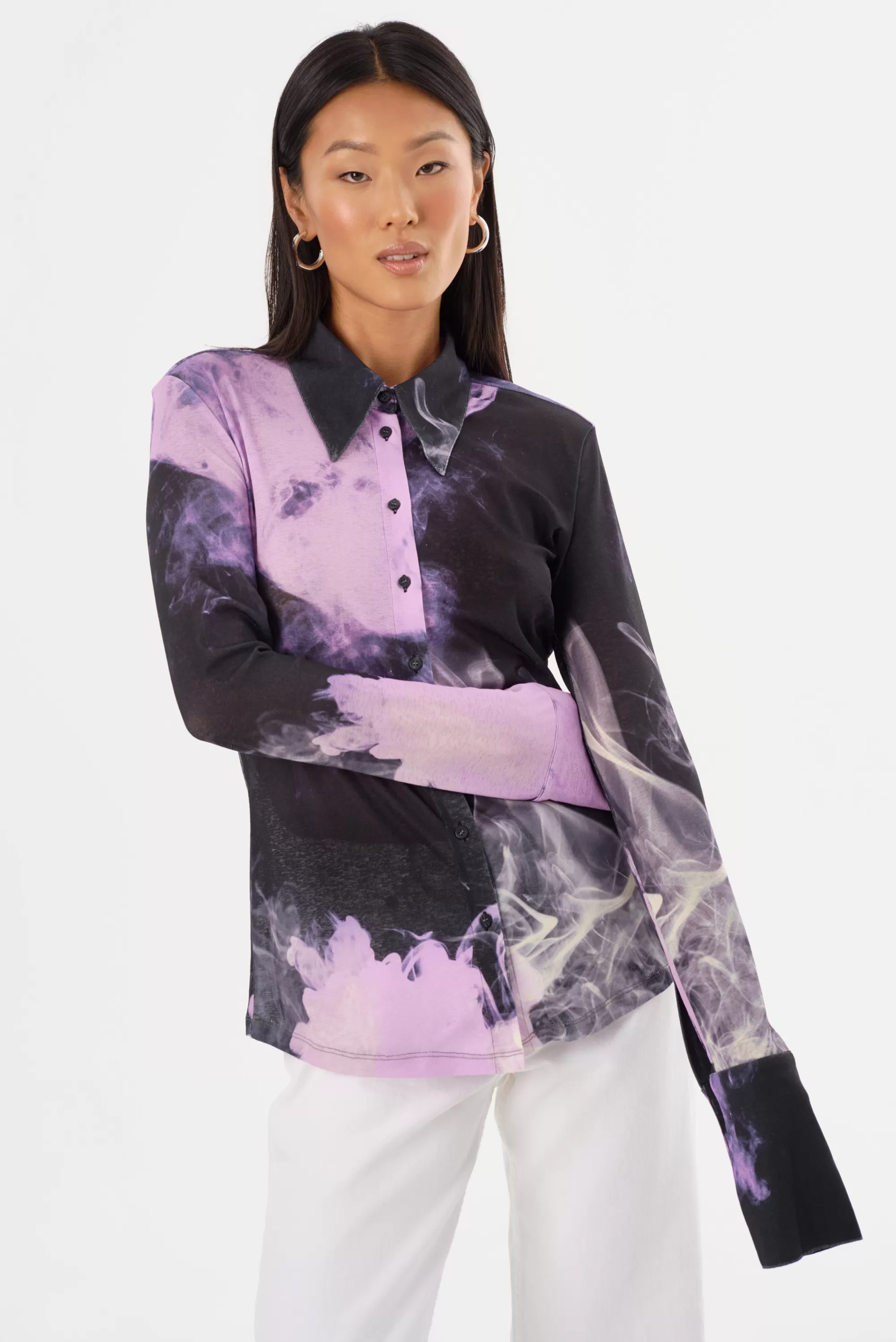 Flash Sale LAMARQUE ALZINA | Printed Long Sleeve Shirt Lavender Haze