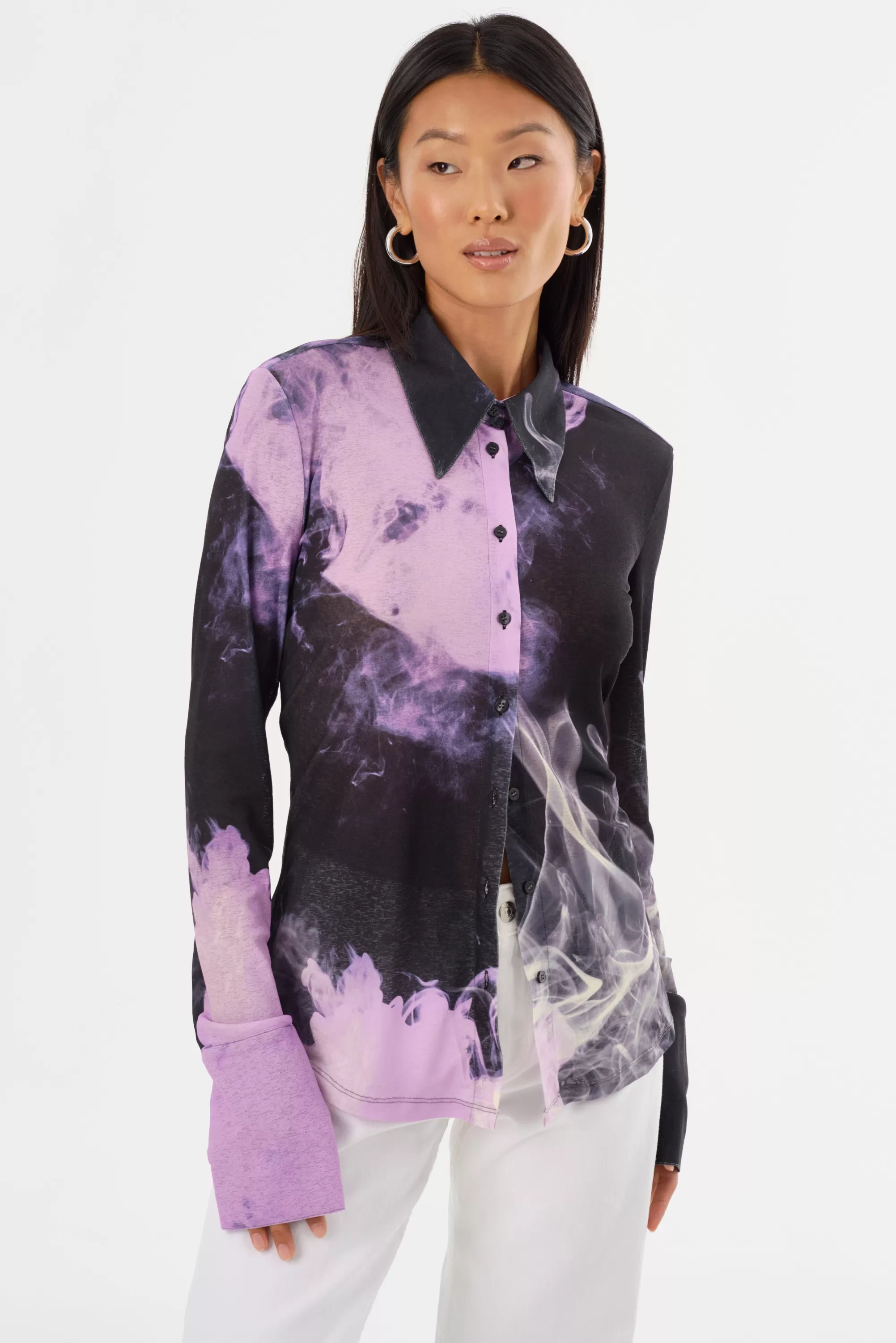 Flash Sale LAMARQUE ALZINA | Printed Long Sleeve Shirt Lavender Haze