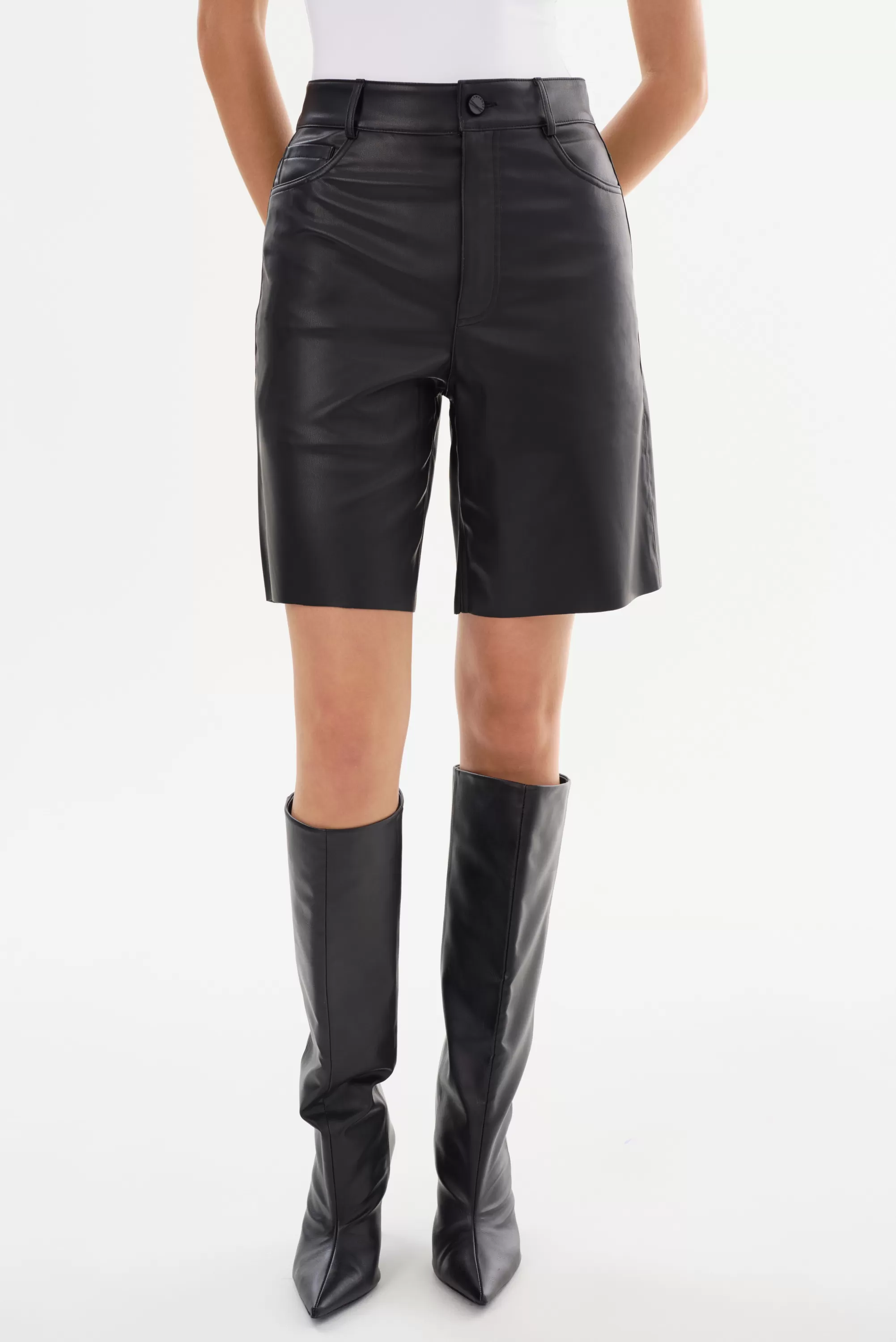 Online LAMARQUE ARAE | Faux Leather Shorts Black