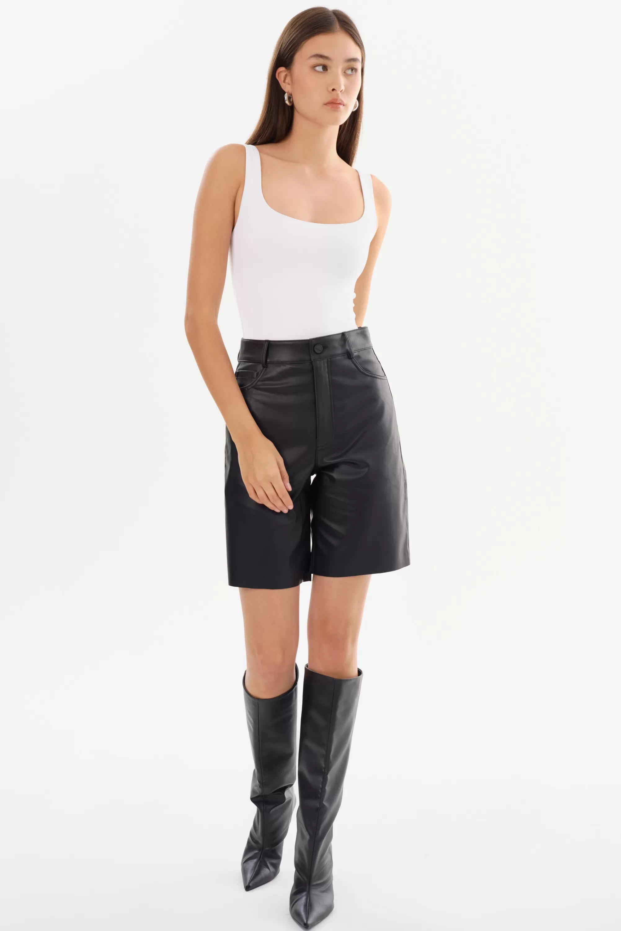 Online LAMARQUE ARAE | Faux Leather Shorts Black