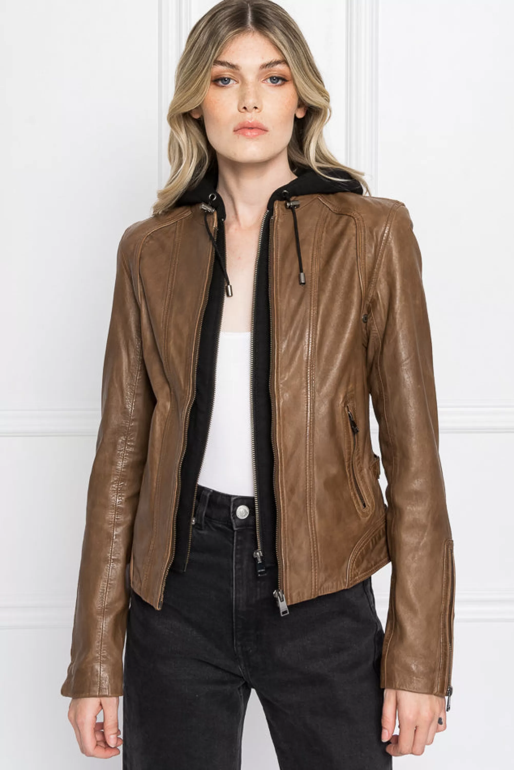 Outlet LAMARQUE ARLETTE | Leather Biker Jacket Rawhide