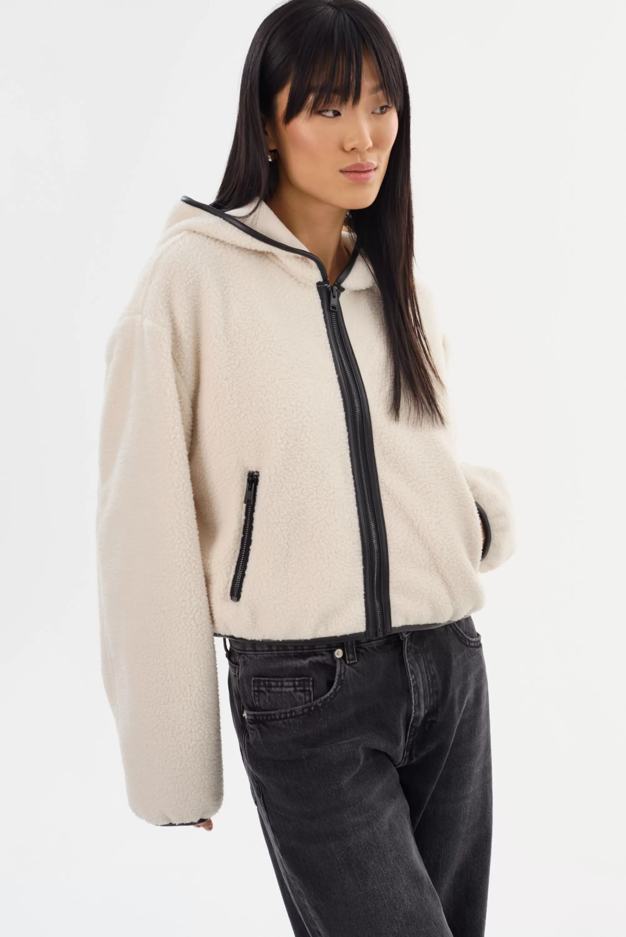 Store LAMARQUE ARLINA | Polar Fleece Zip-Up Hoodie Ivory