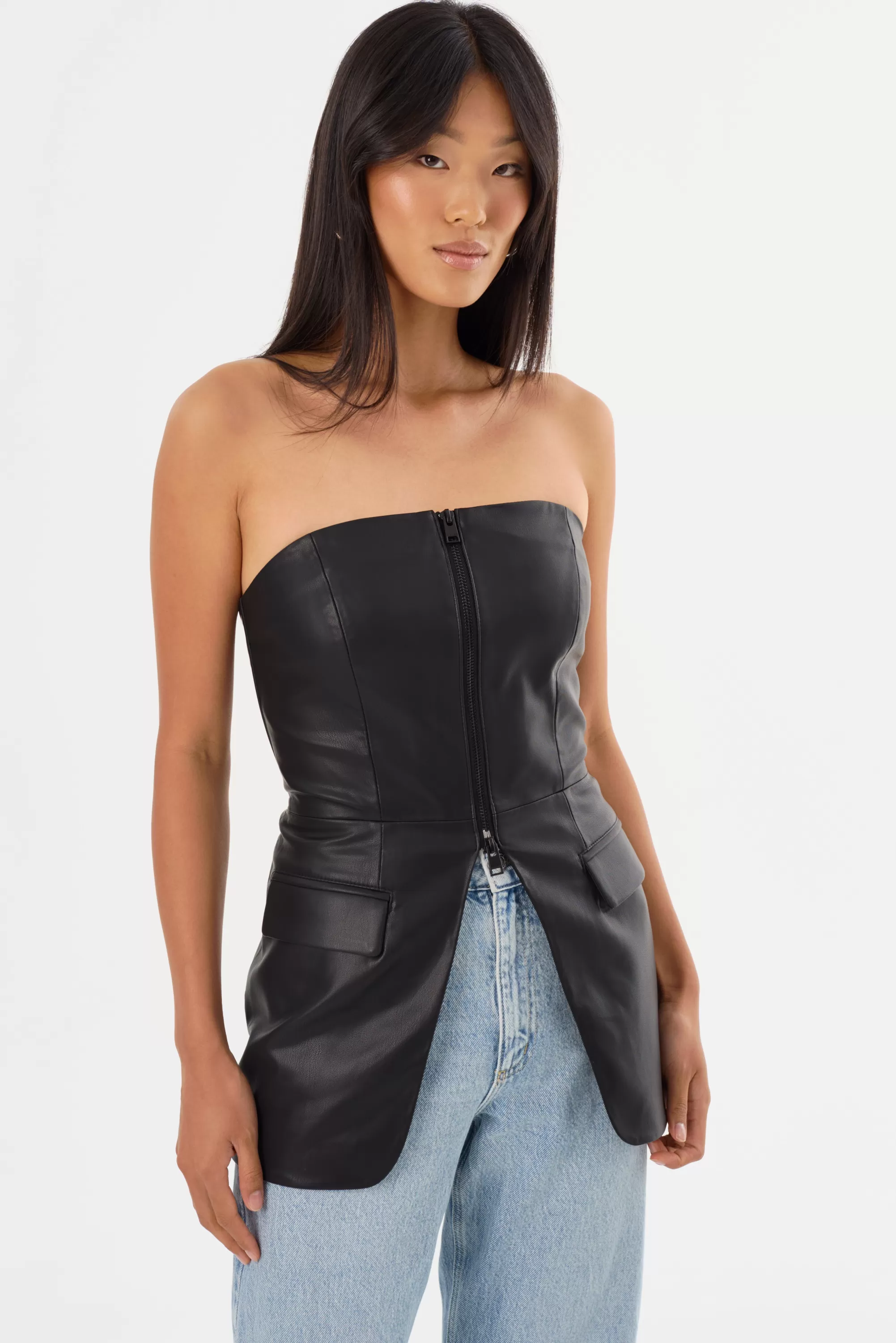 Cheap LAMARQUE AVANI | Faux Leather Bustier Top Black