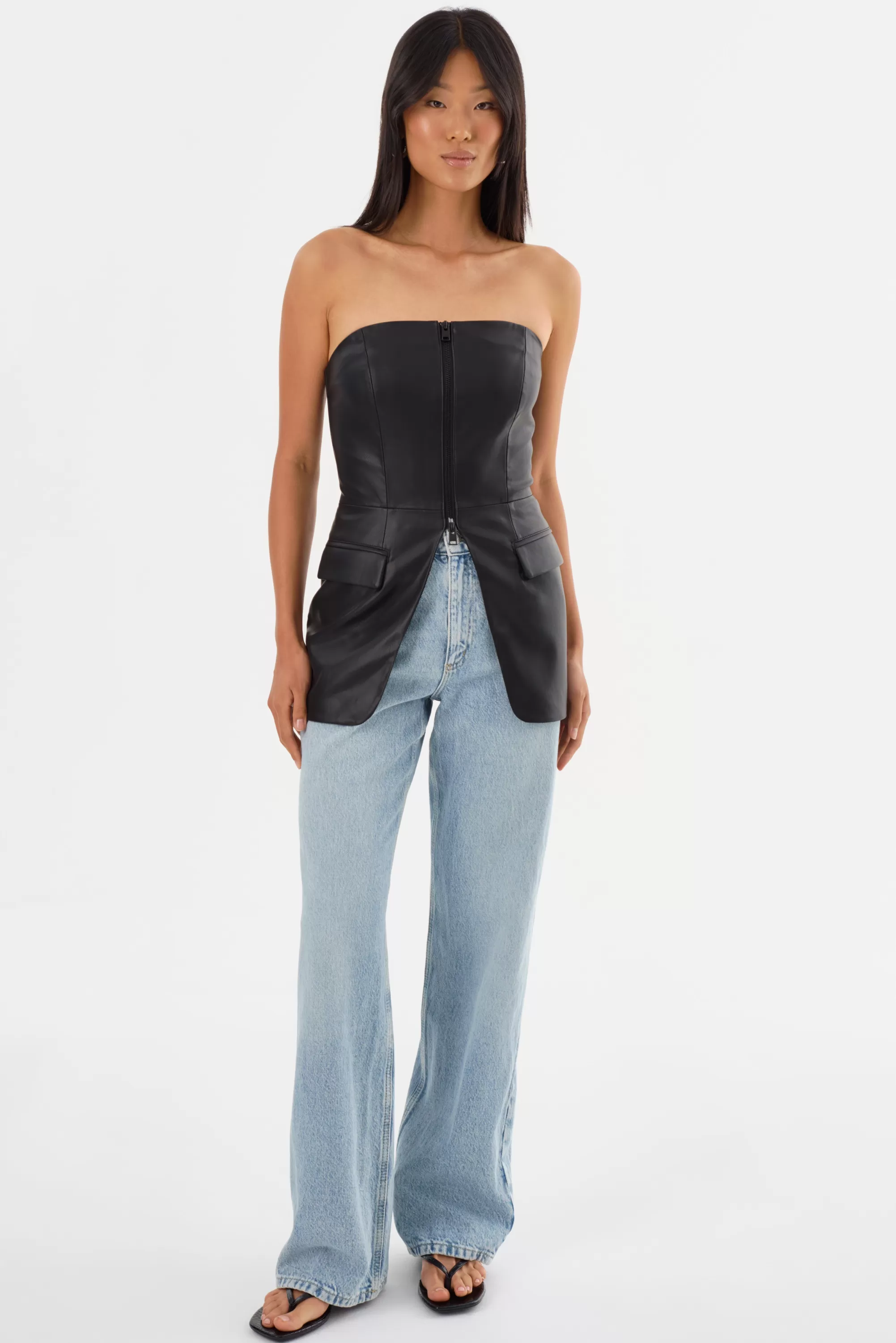 Cheap LAMARQUE AVANI | Faux Leather Bustier Top Black