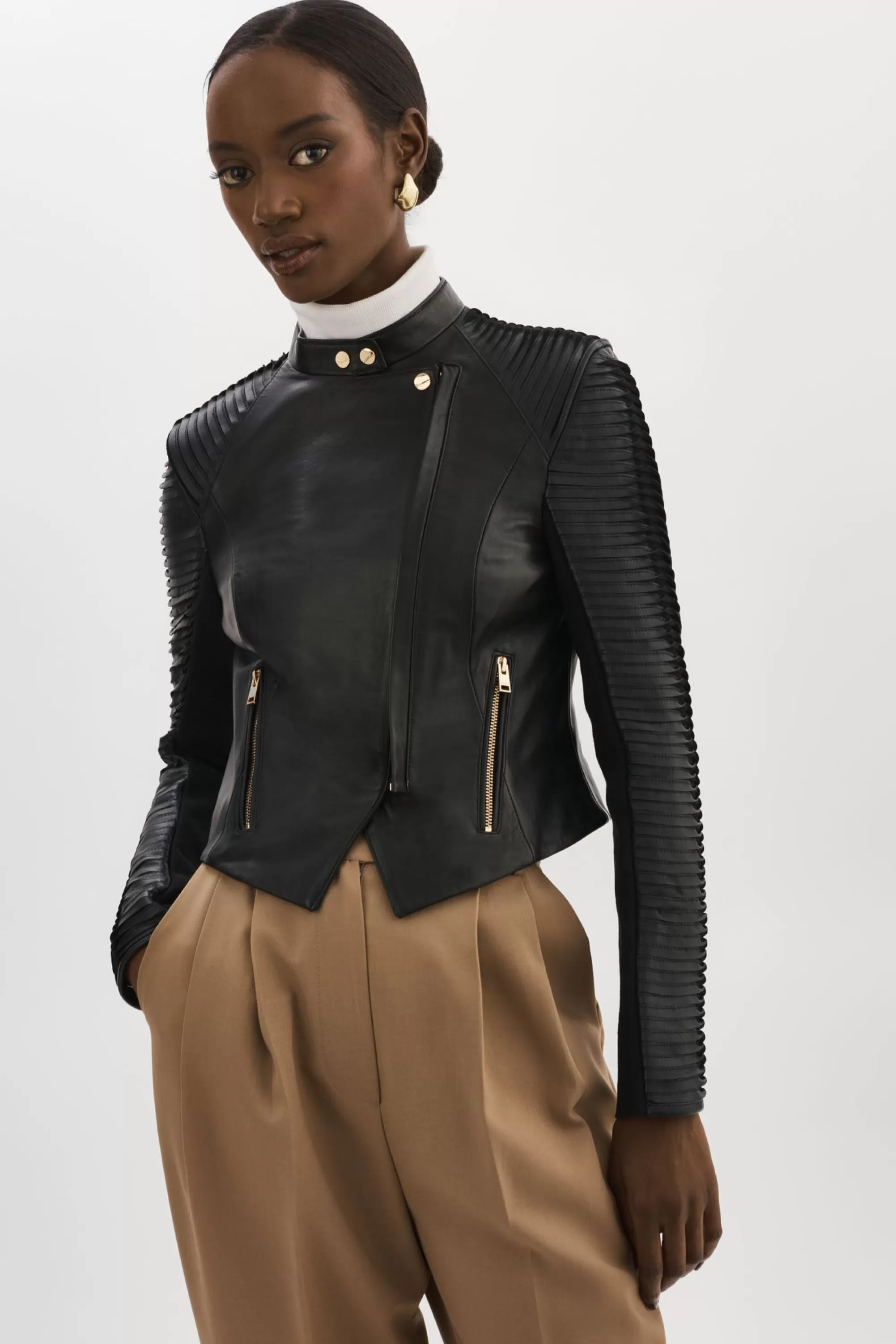 Store LAMARQUE AZRA GOLD | Leather Biker Jacket Black