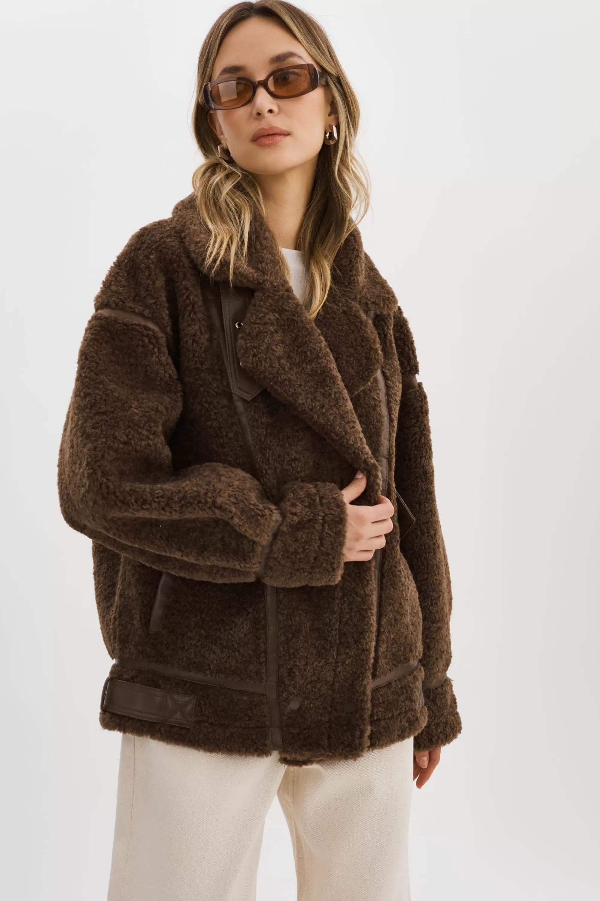 Cheap LAMARQUE BADU | Oversized Faux Shearling Jacket Brown