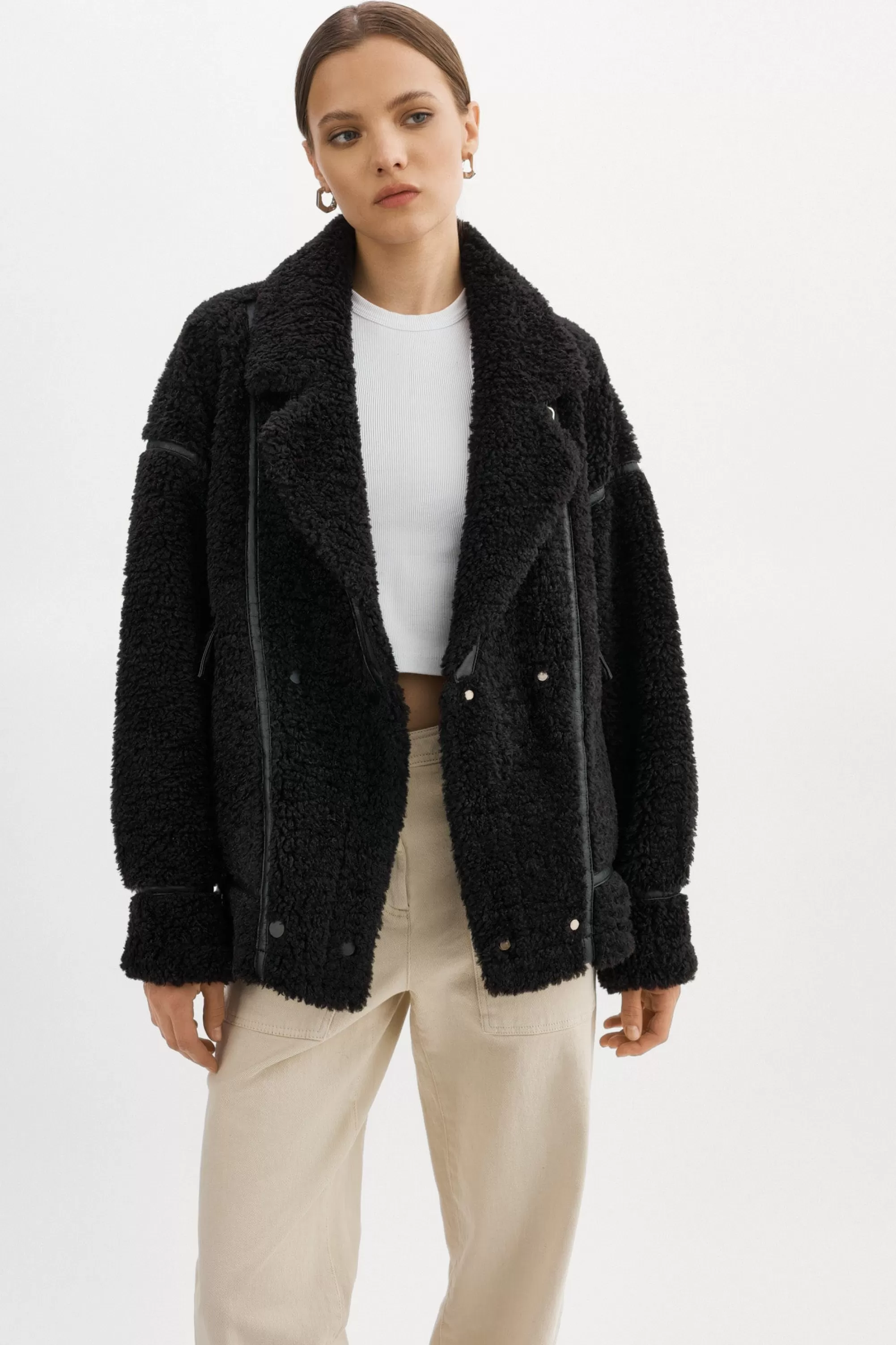 Best LAMARQUE BADU | Oversized Faux Shearling Jacket Black