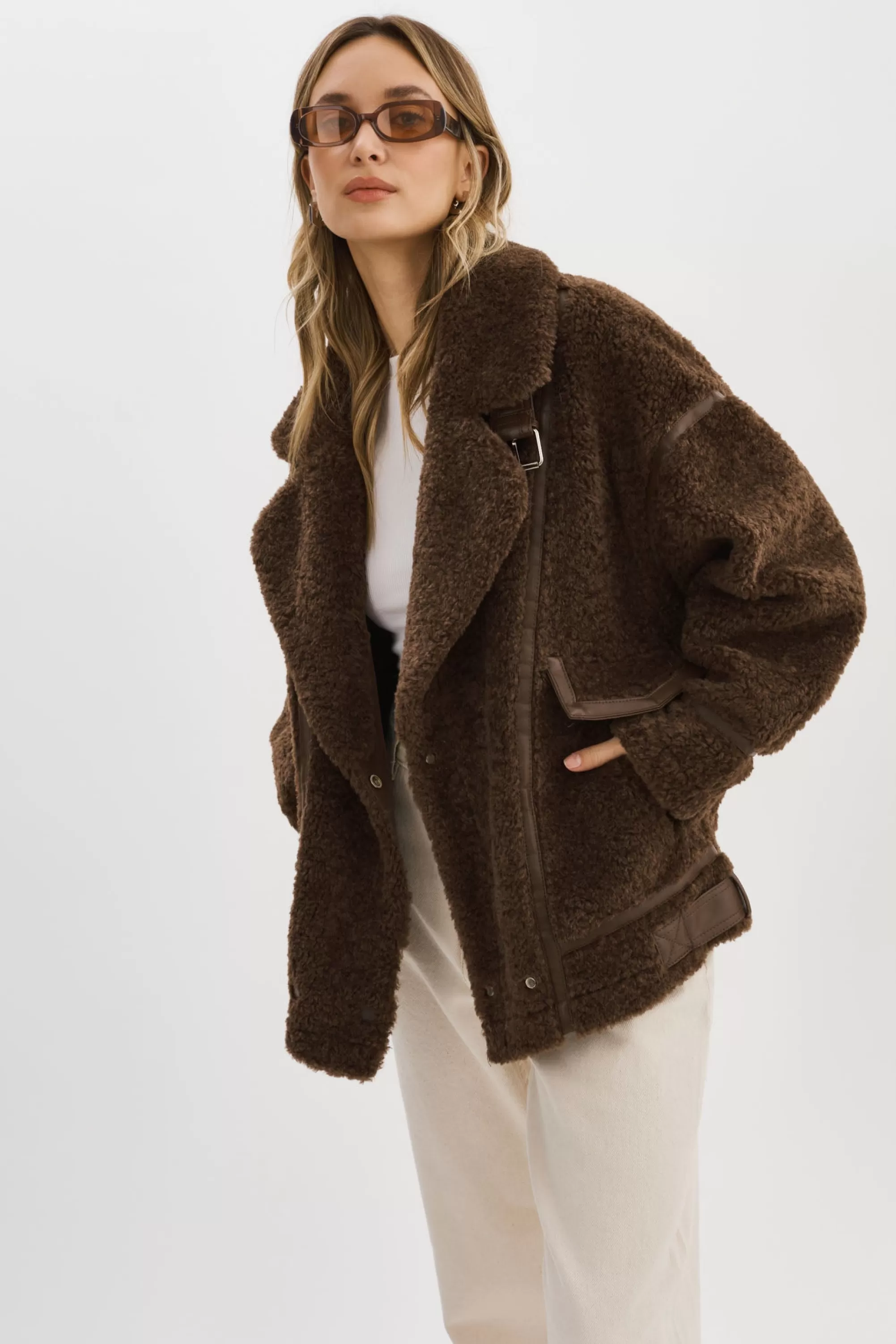 Cheap LAMARQUE BADU | Oversized Faux Shearling Jacket Brown