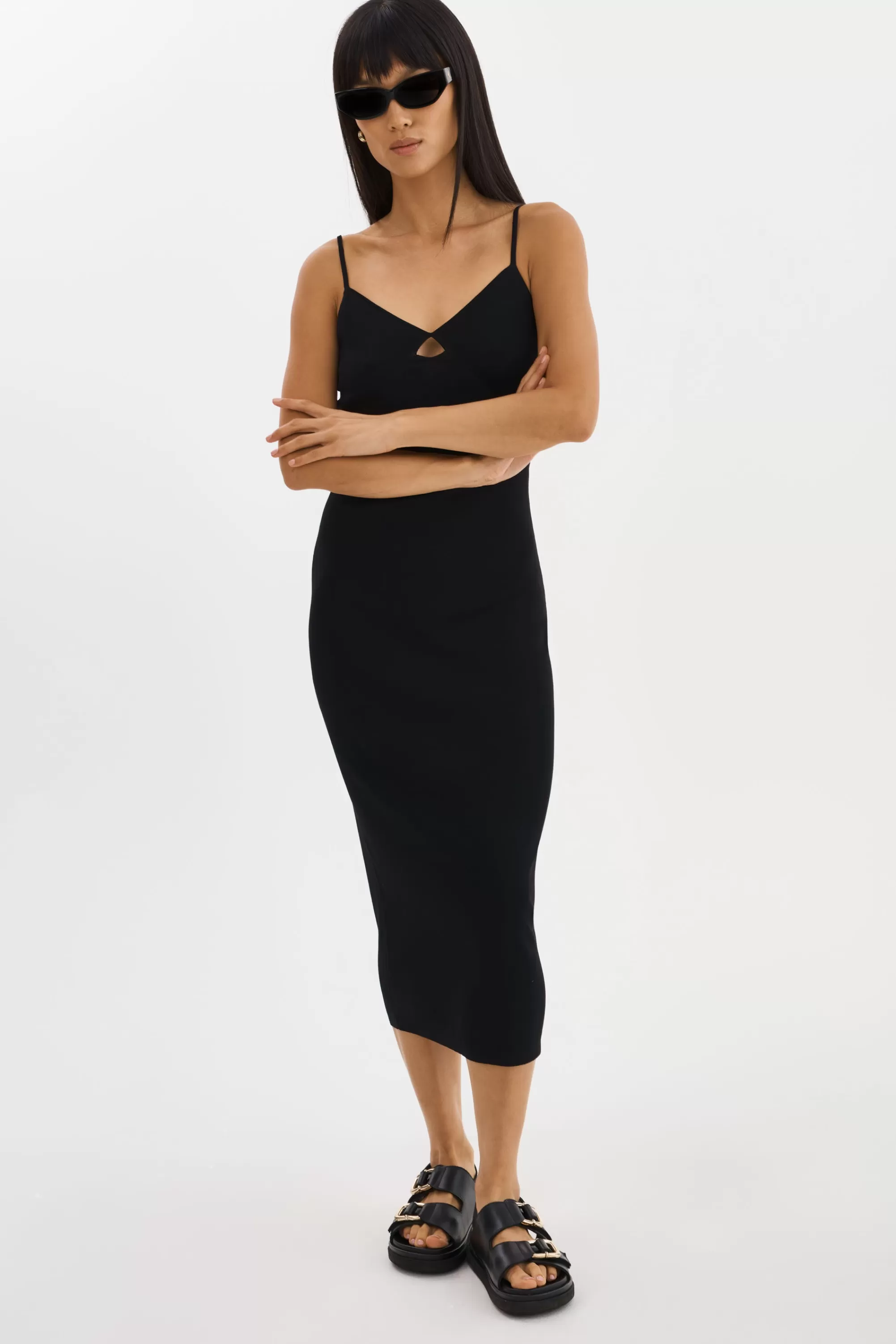 Online LAMARQUE BETTINA | Rib Knit Dress Black