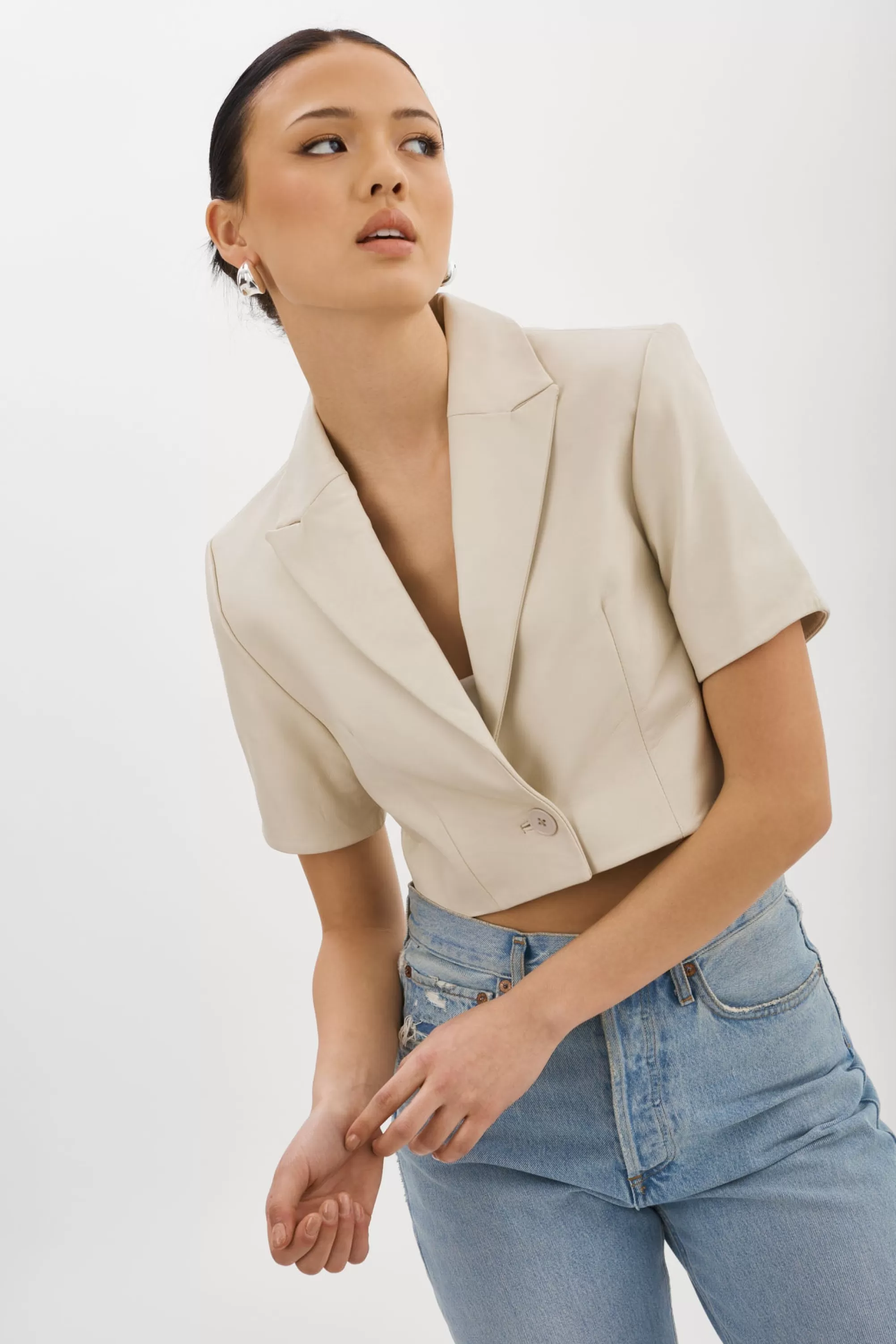 Fashion LAMARQUE CALATEA | Short Sleeve Blazer BONE