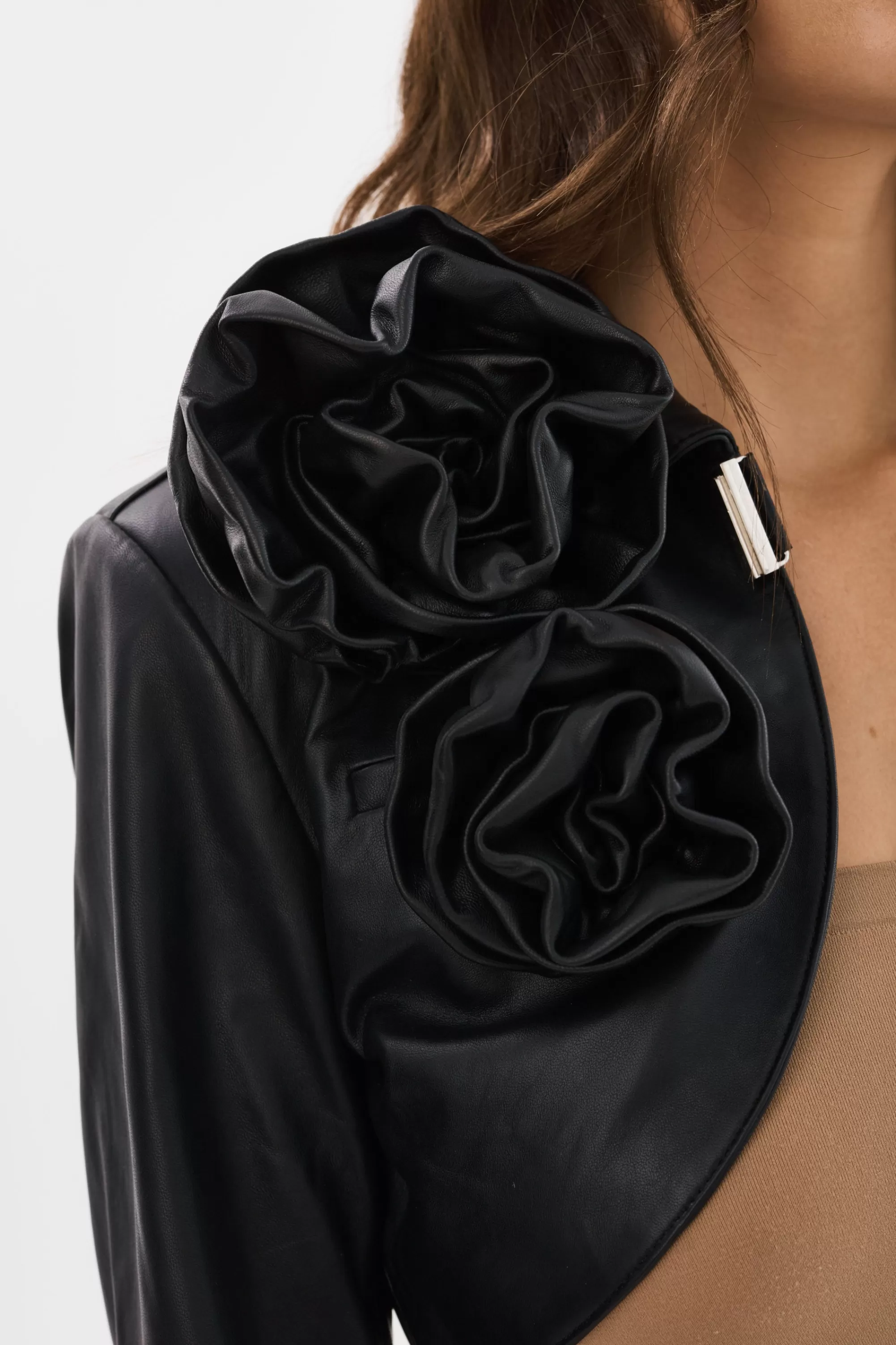 Clearance LAMARQUE CALISTA | Appliqué Leather Bolero Black