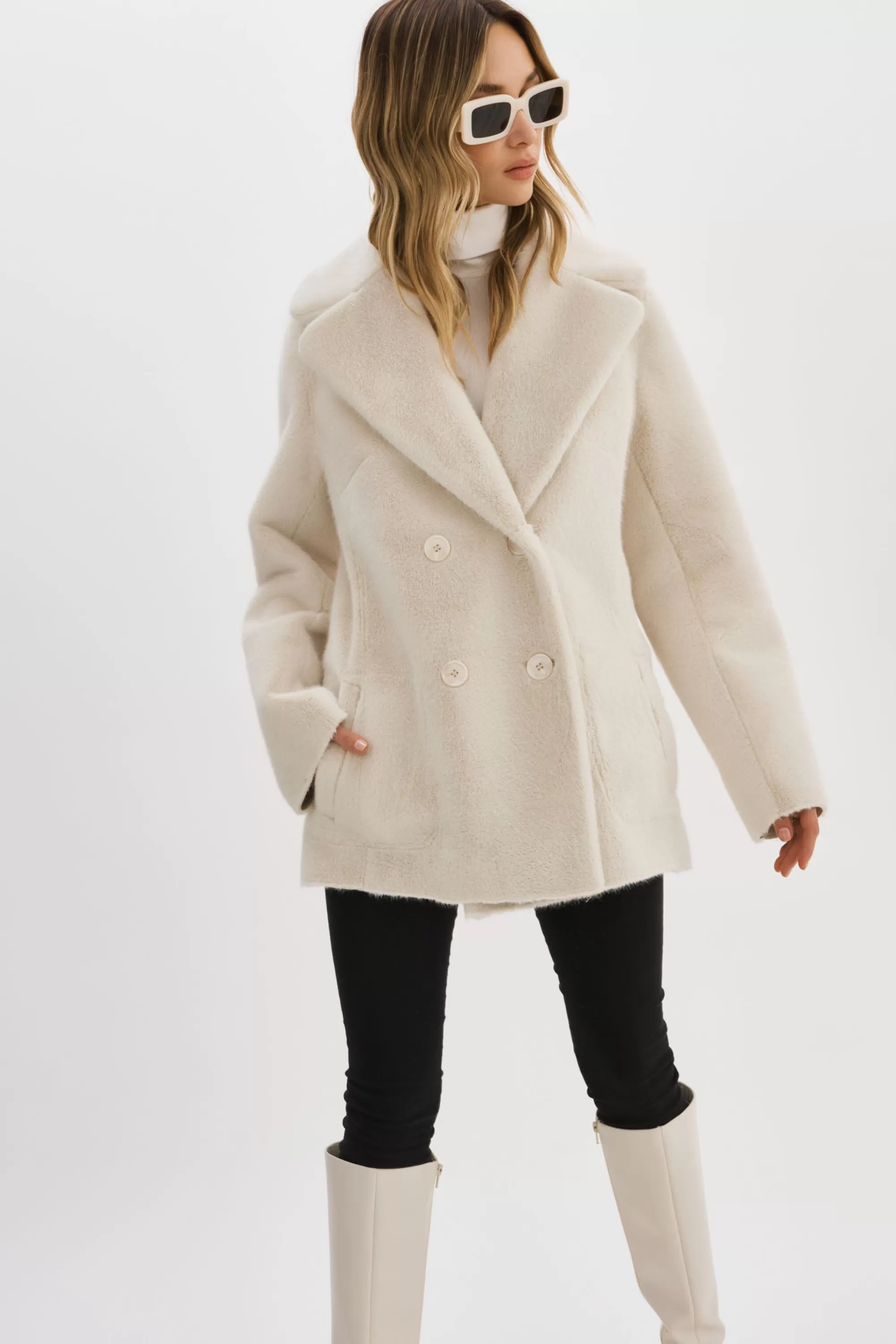 Store LAMARQUE CAMILLE | Faux Shearling Reversible Coat IVORY