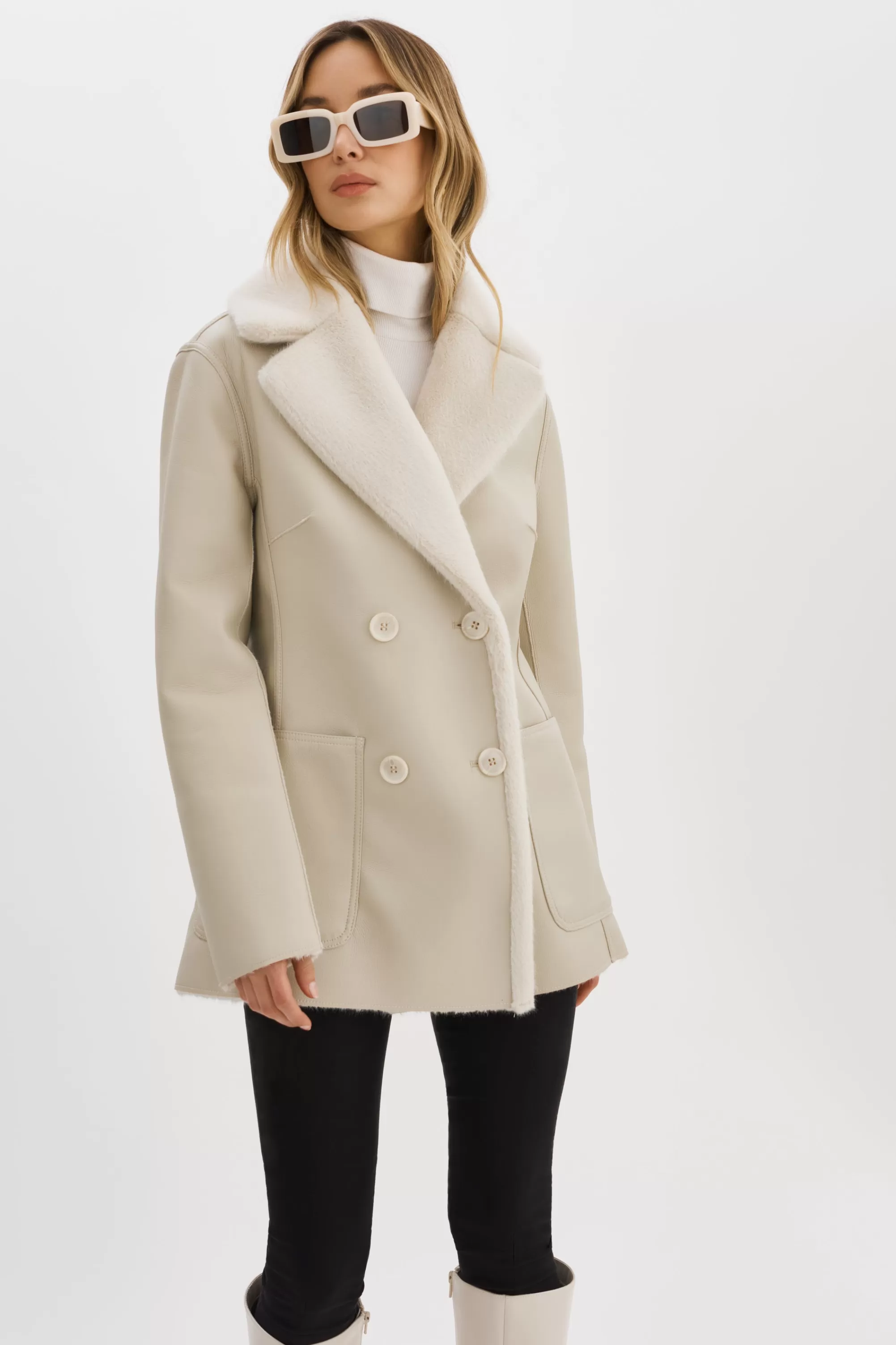 Store LAMARQUE CAMILLE | Faux Shearling Reversible Coat IVORY