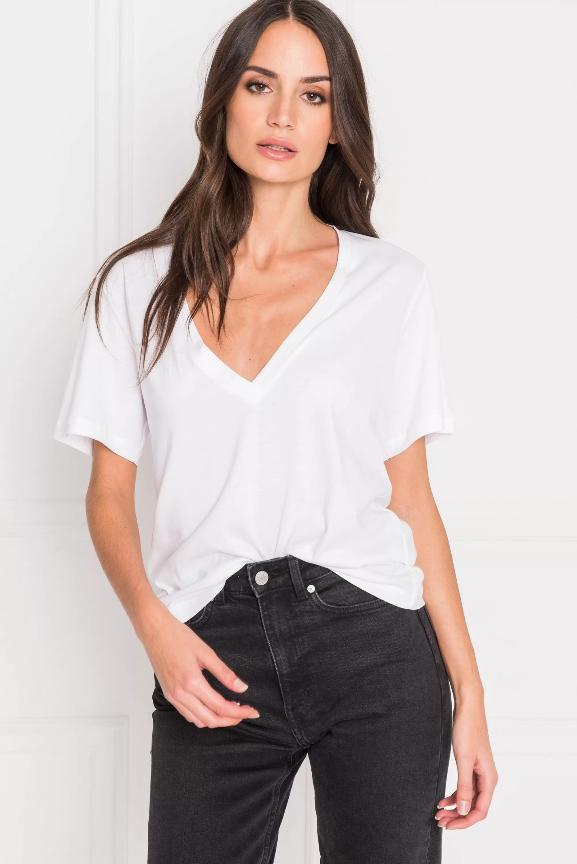 Online LAMARQUE CECILIA | Deep V-neck Tee White