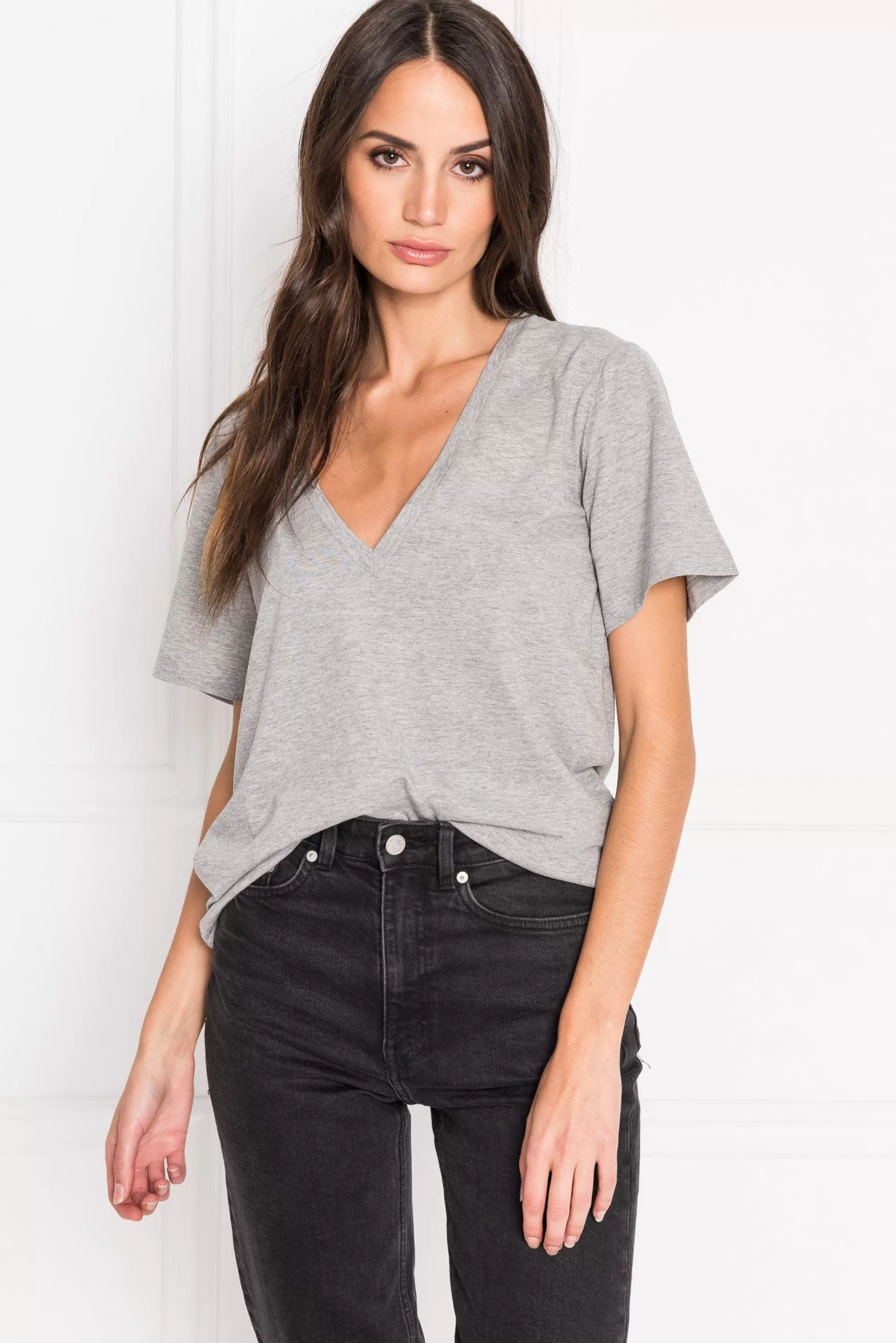 Store LAMARQUE CECILIA | Deep V-neck Tee Heather Grey