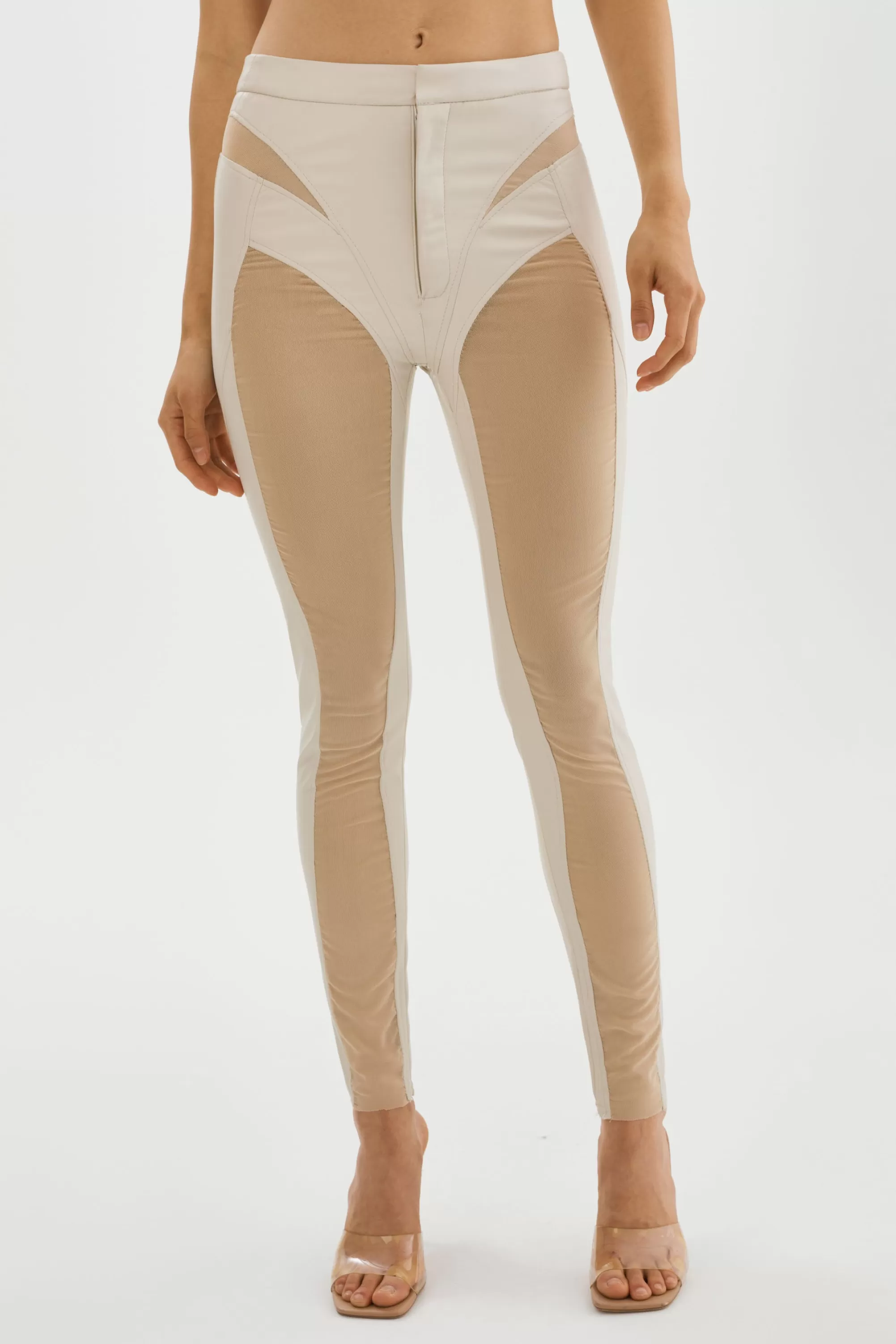 Flash Sale LAMARQUE CELICIA | Faux Leather Mesh Leggings Bone