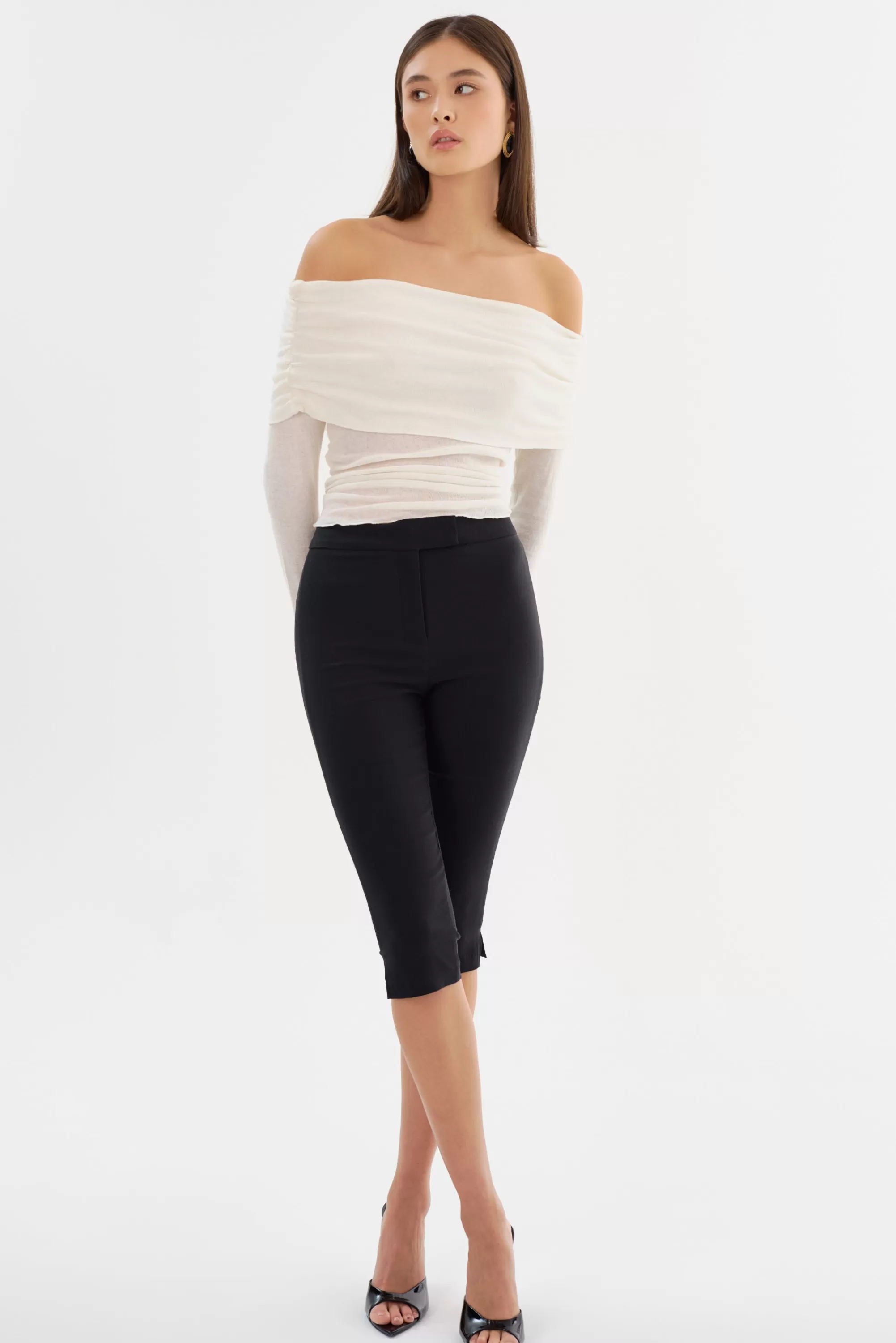 Hot LAMARQUE CELINE | Stretch Twill Capri Black