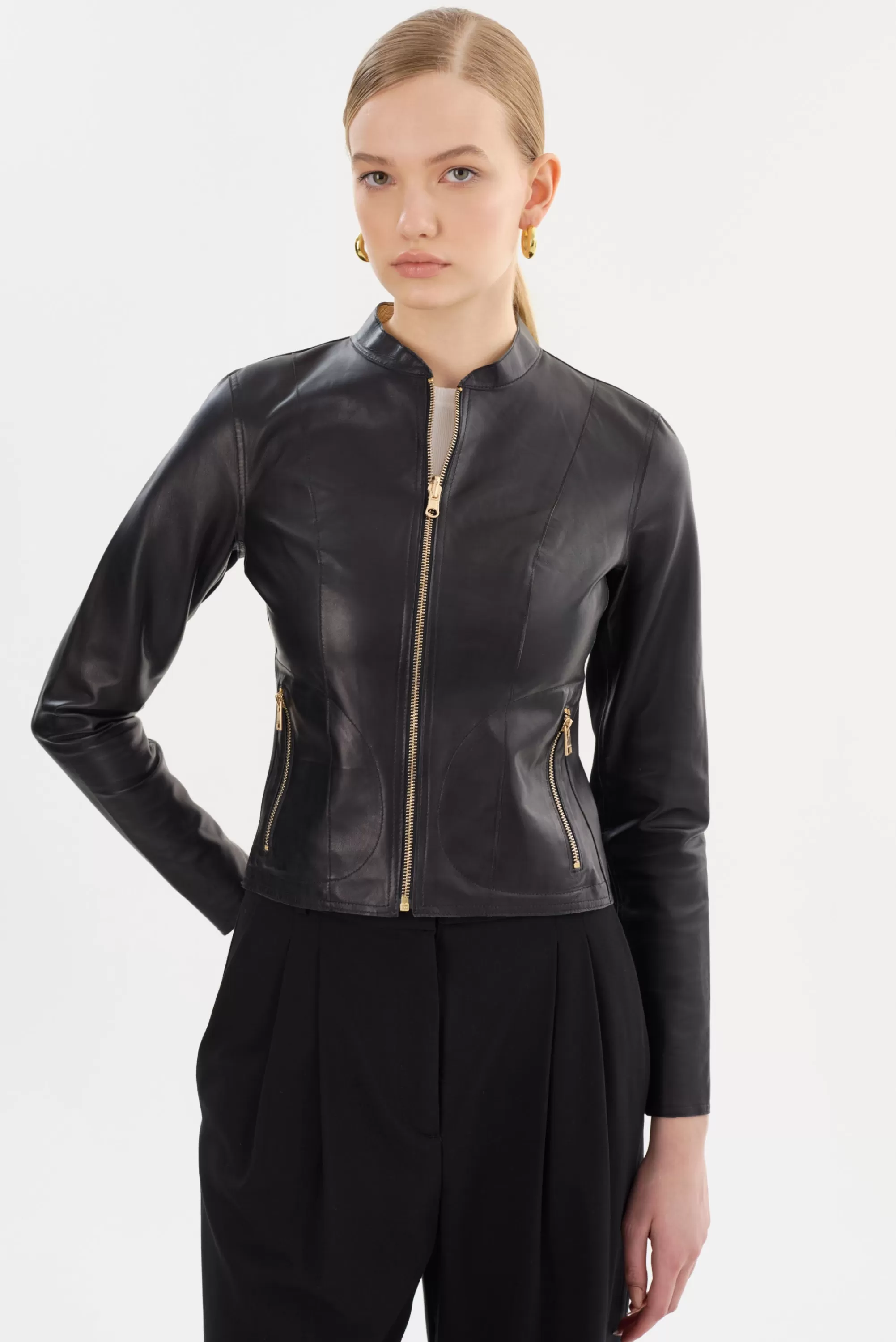 Flash Sale LAMARQUE CHAPIN | Reversible Leather Bomber Black/Gold