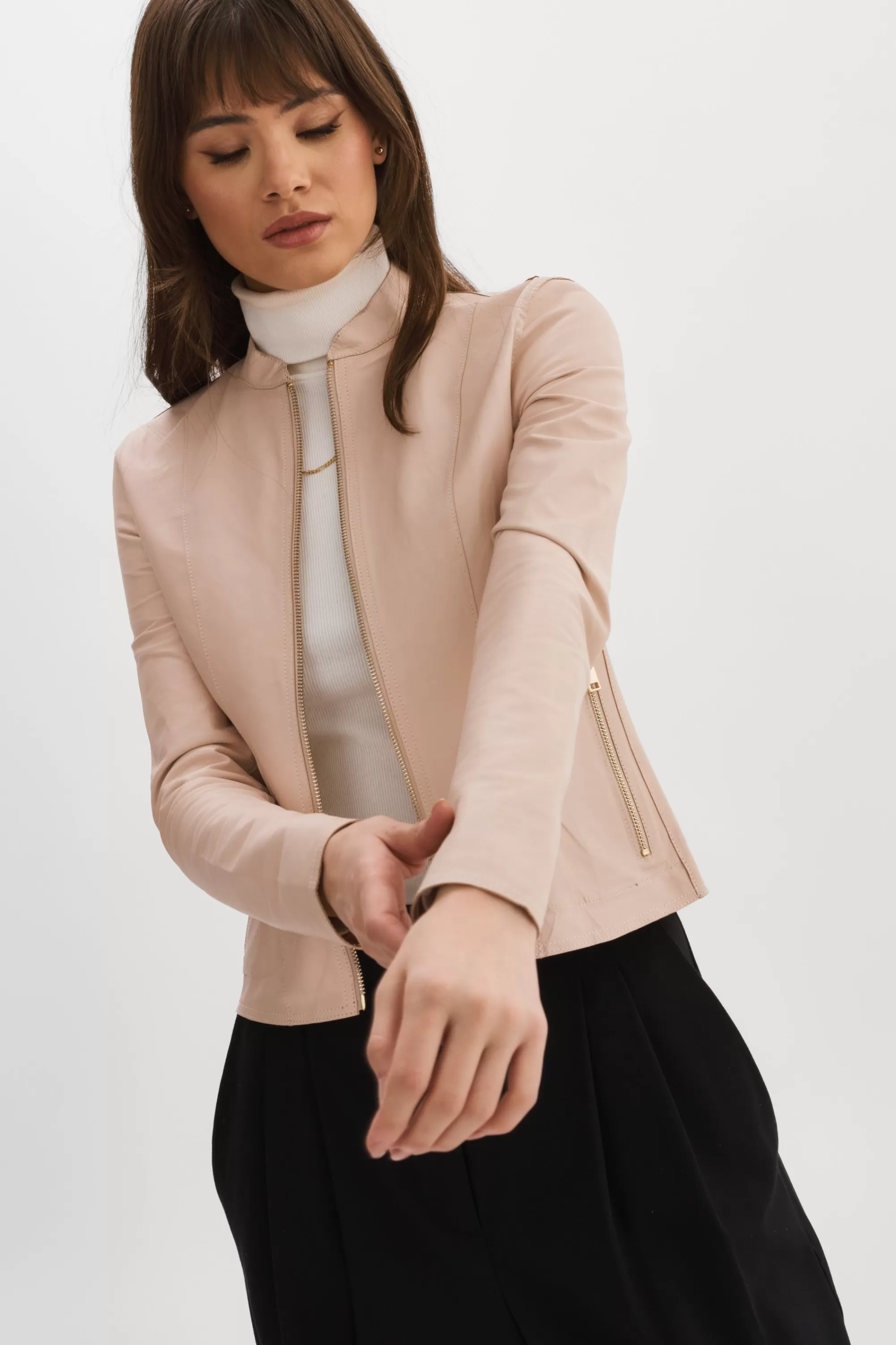 Sale LAMARQUE CHAPIN | Reversible Leather Bomber Ballet Pink