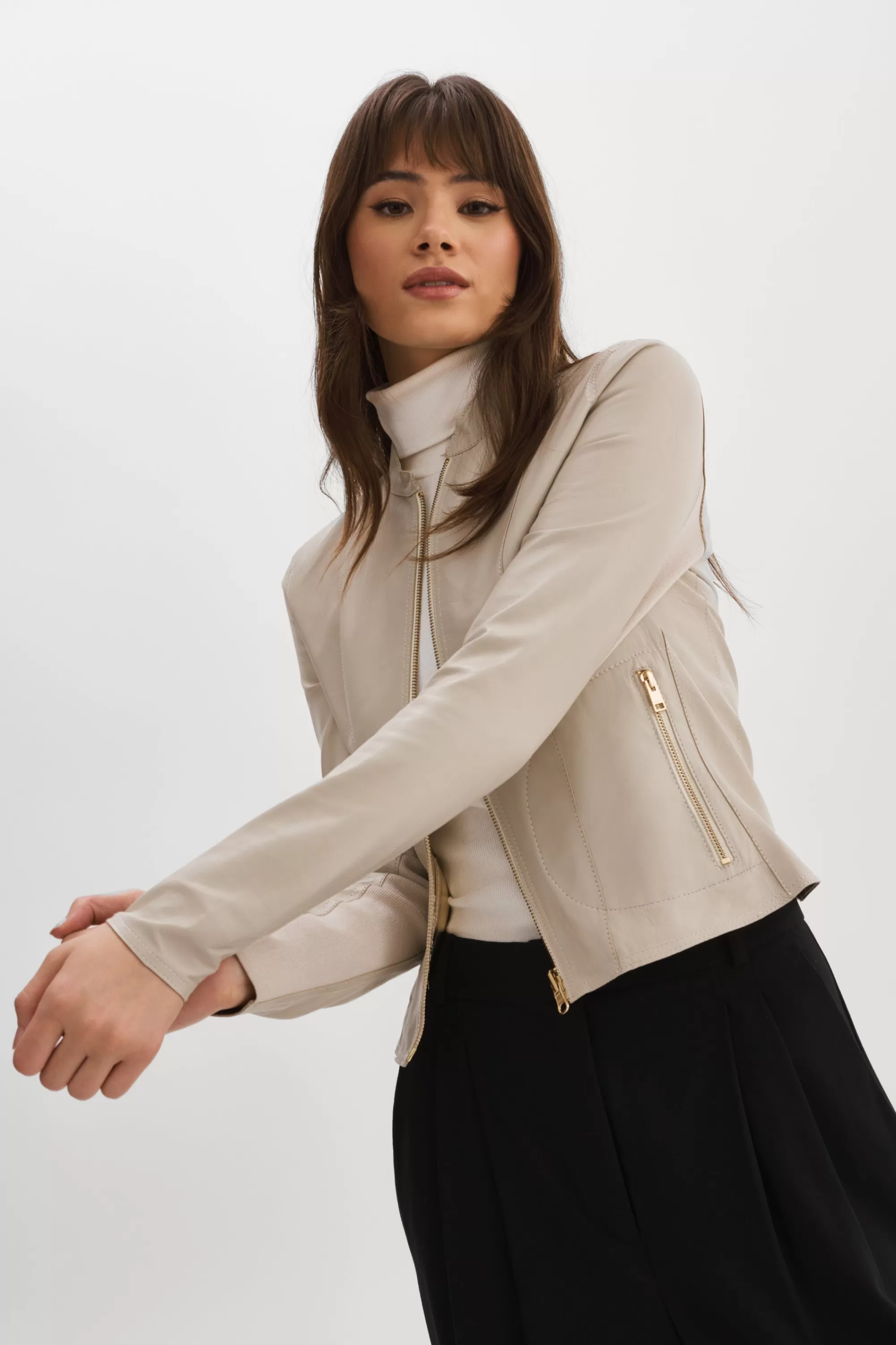 Flash Sale LAMARQUE CHAPIN | Reversible Leather Bomber Bone