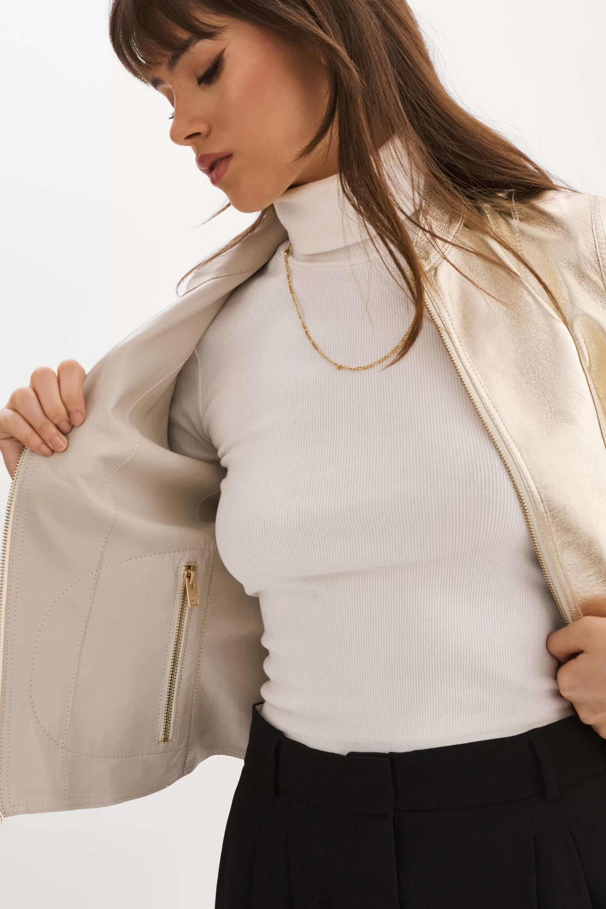 Flash Sale LAMARQUE CHAPIN | Reversible Leather Bomber Bone