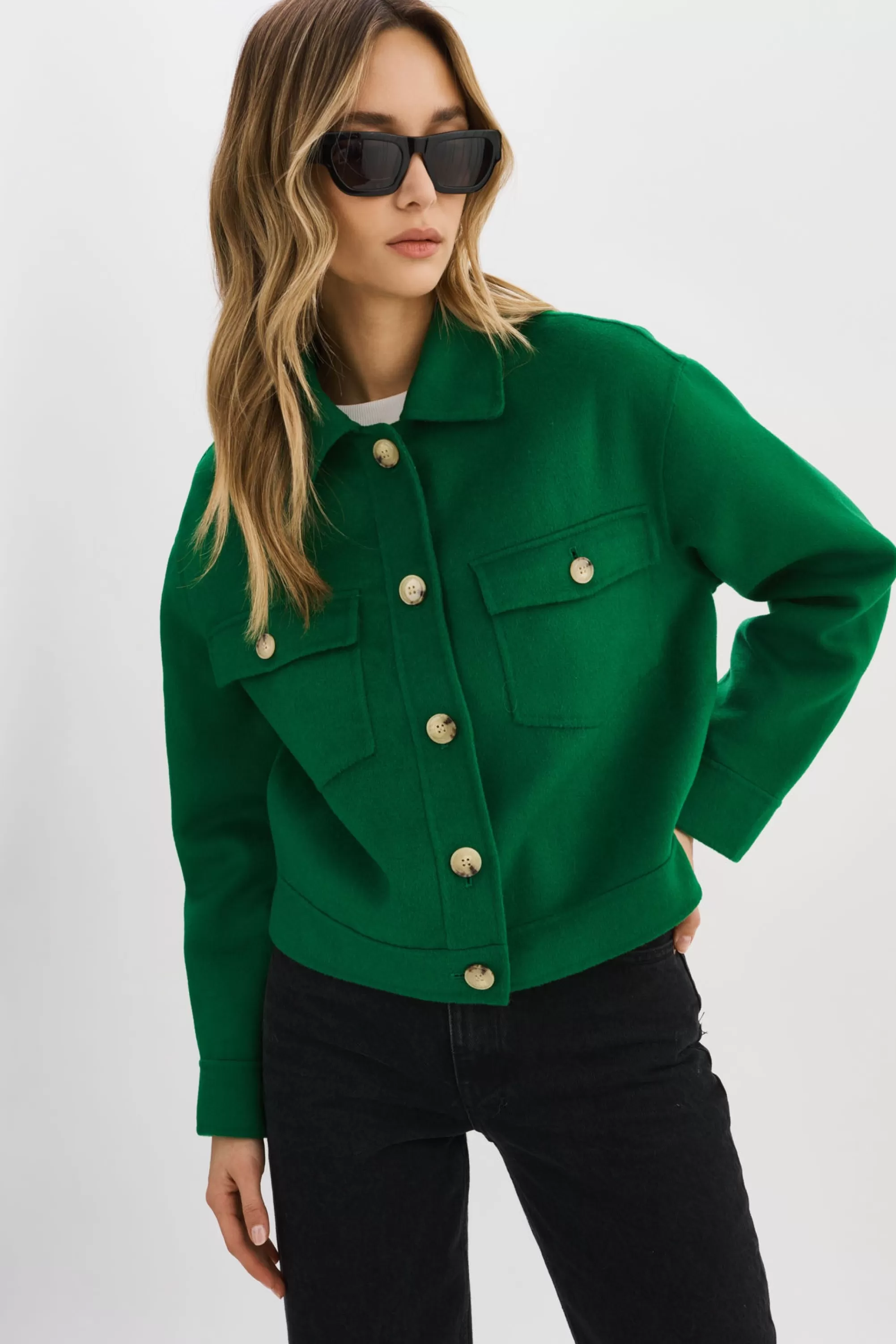 Clearance LAMARQUE CHRISTINE | Wool Jacket VIBRANT GREEN