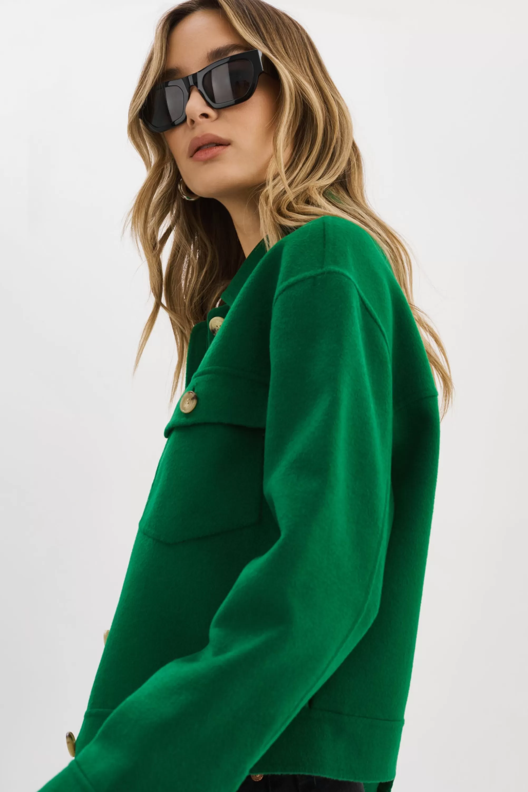 Clearance LAMARQUE CHRISTINE | Wool Jacket VIBRANT GREEN