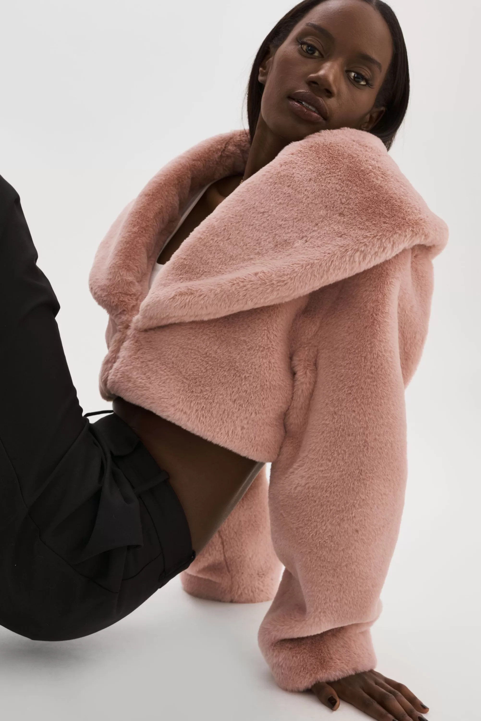 Online LAMARQUE DANIKA | Faux Fur Crop Jacket Smoky Pink