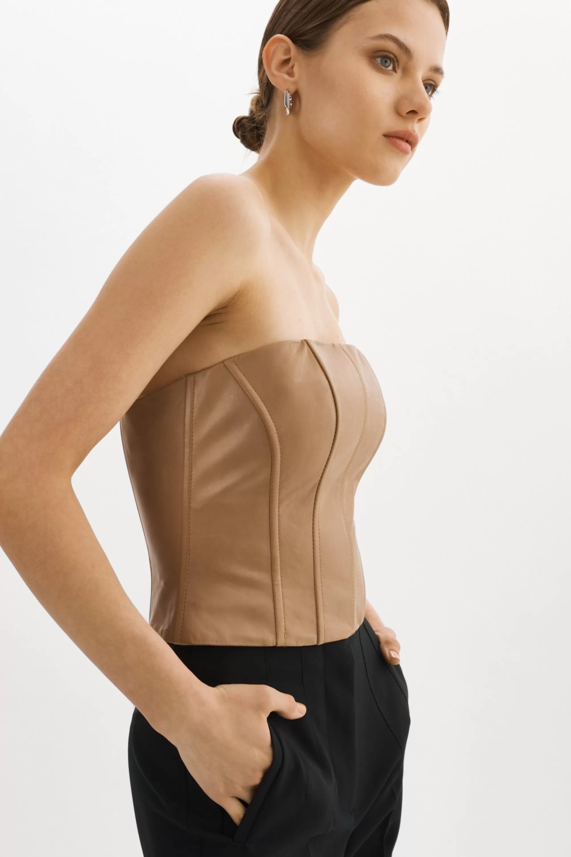 Best LAMARQUE DAVINA | Leather Bustier Sesame