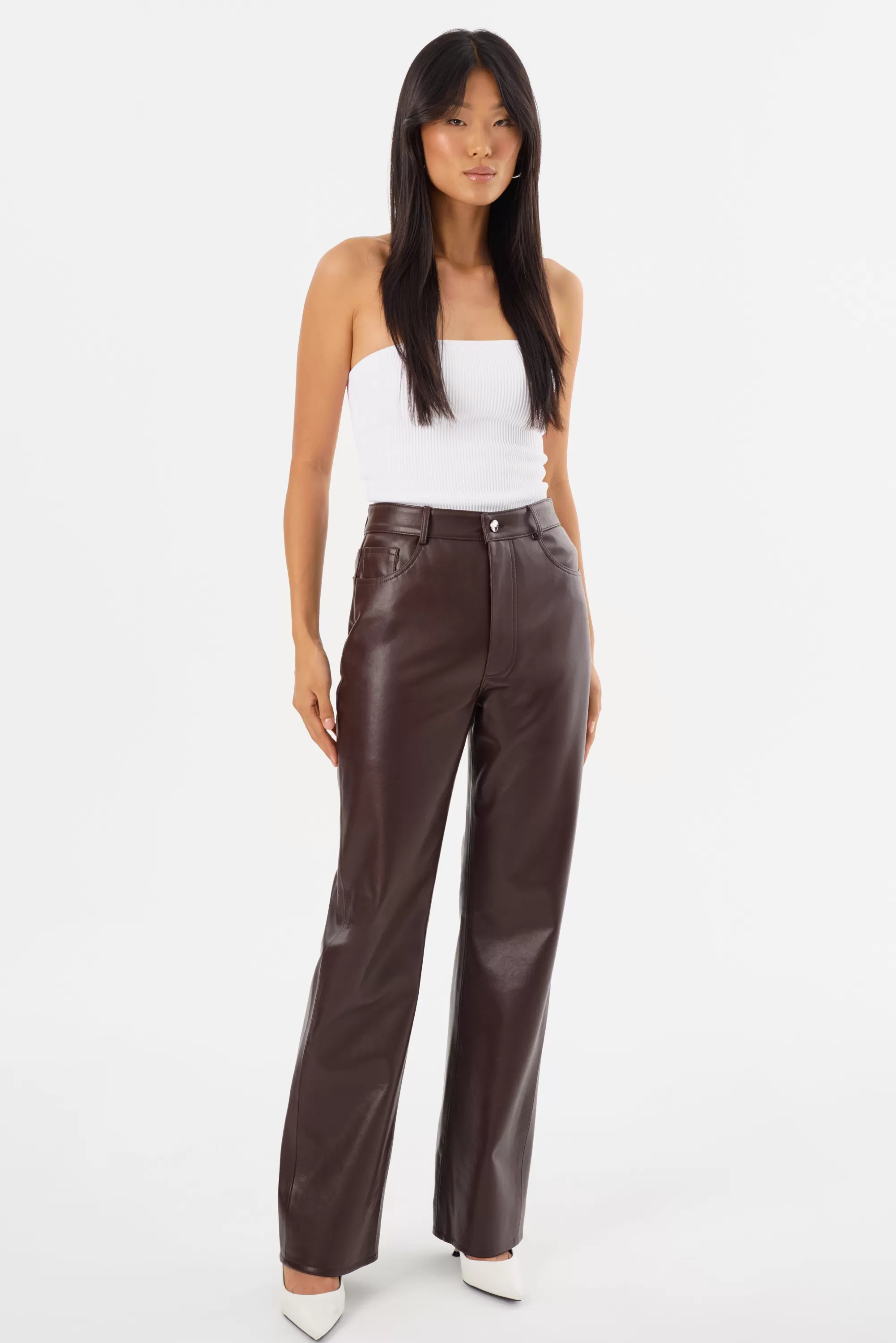 Hot LAMARQUE DEMORA | Recycled Leather Pants Mahogany