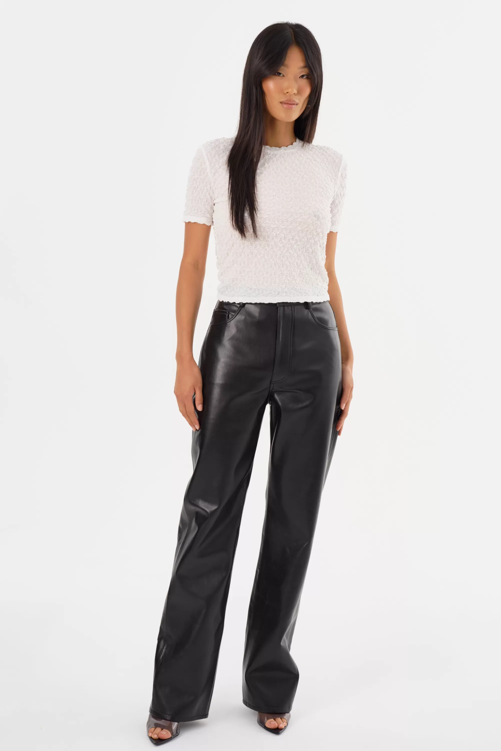 Clearance LAMARQUE DEMORA | Recycled Leather Pants Black