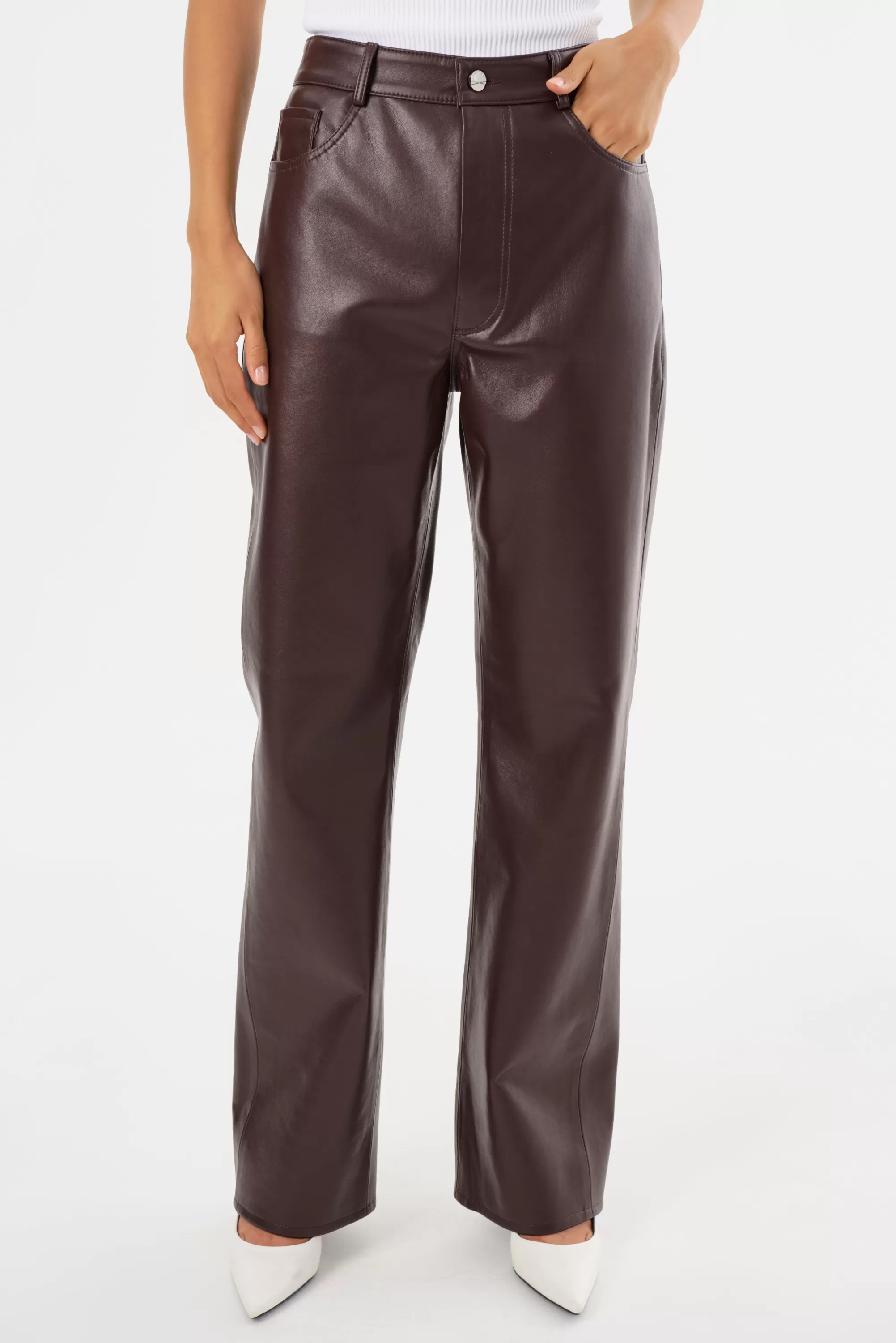 Hot LAMARQUE DEMORA | Recycled Leather Pants Mahogany