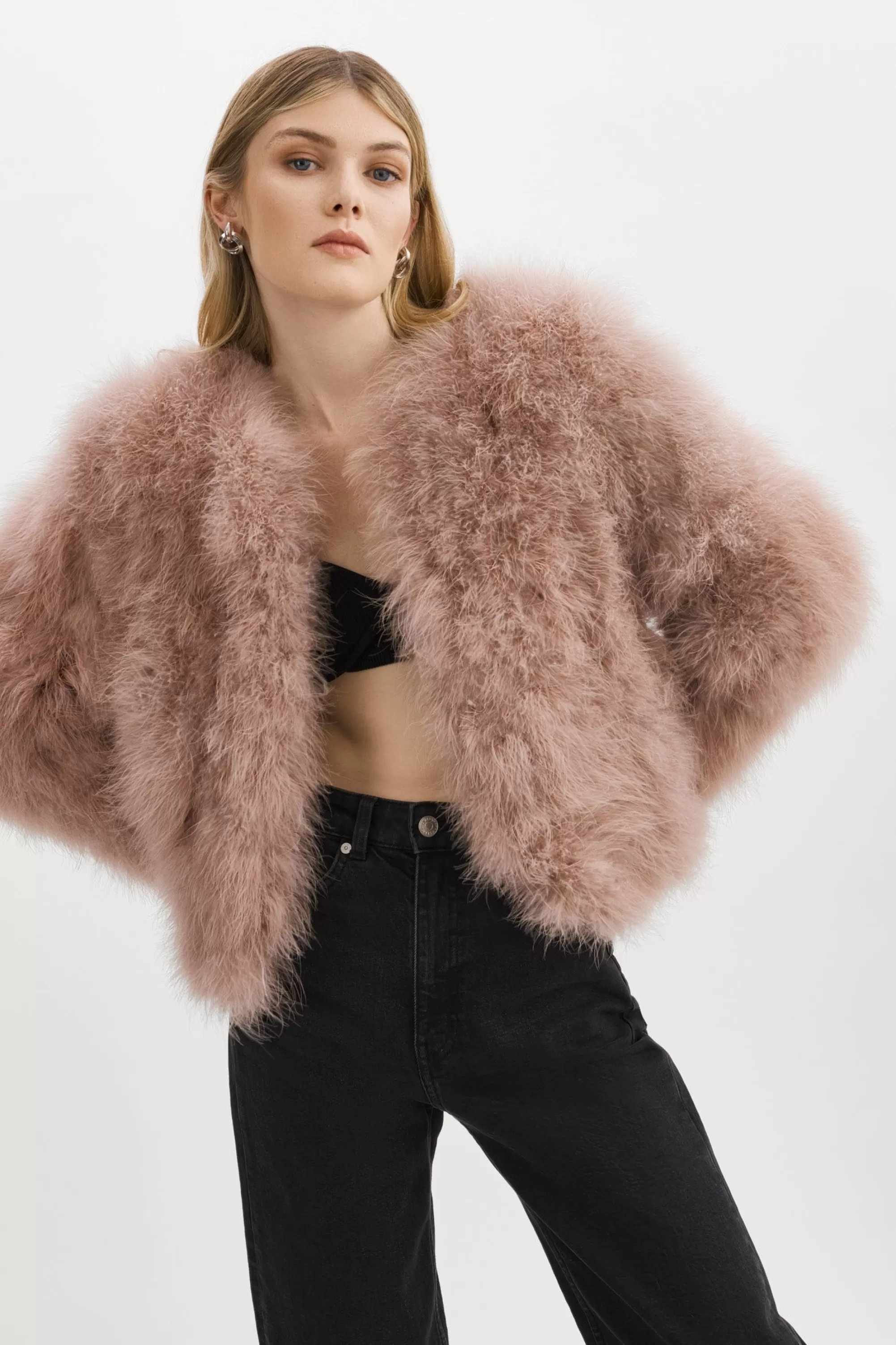 Outlet LAMARQUE DEORA | Feather Jacket Dusty Rose