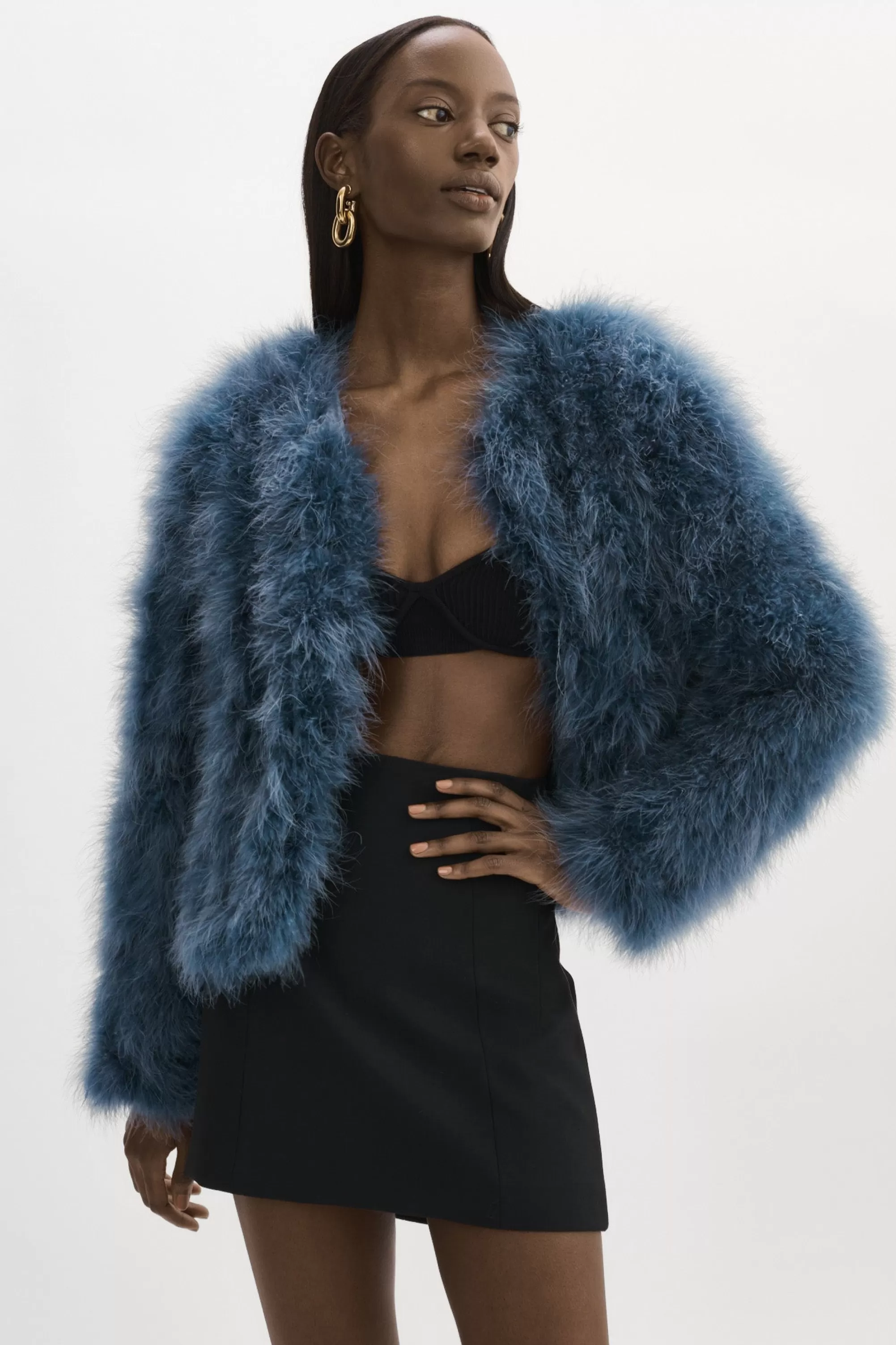 Shop LAMARQUE DEORA | Feather Jacket Smoked Blue