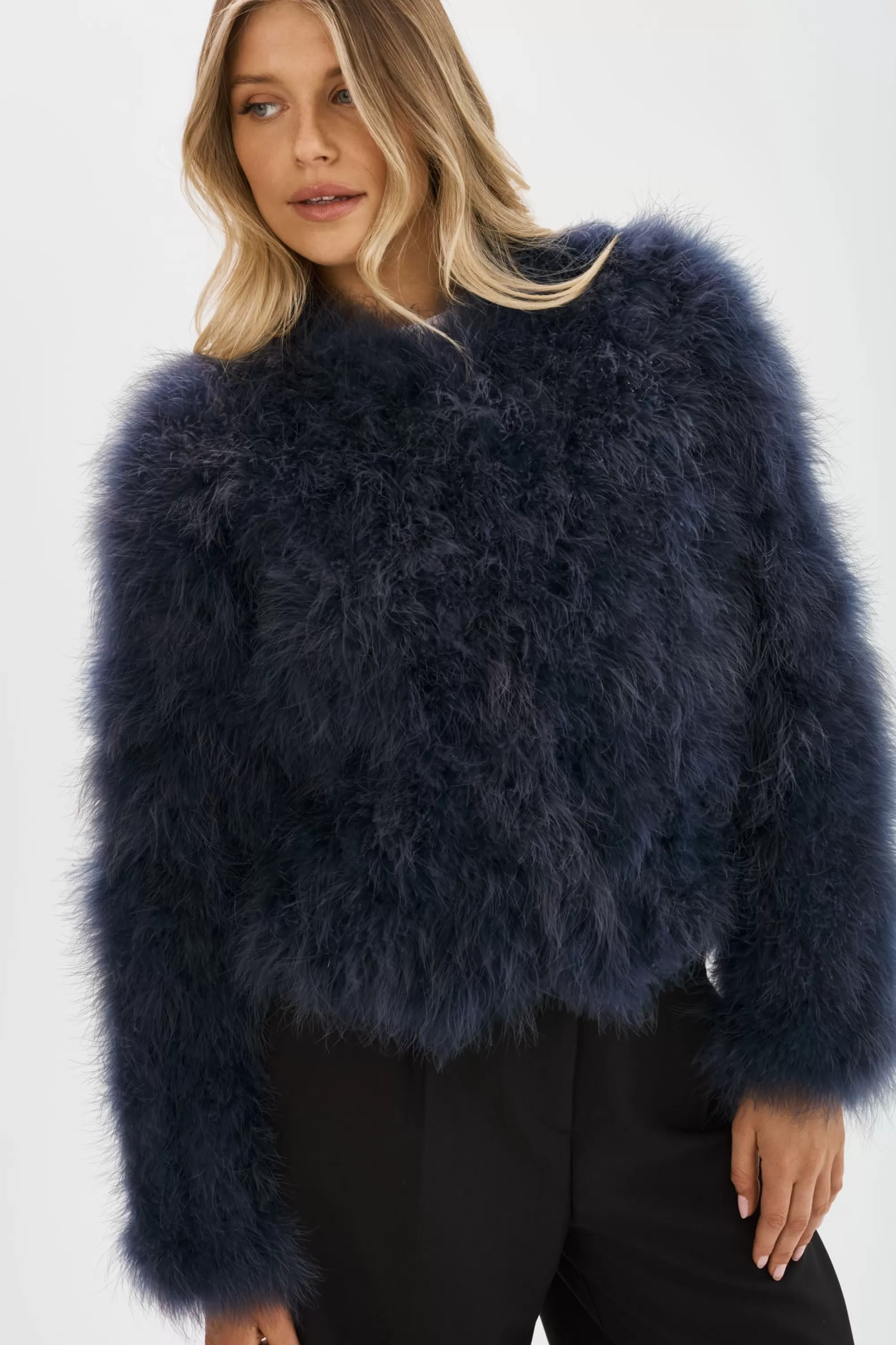 Discount LAMARQUE DEORA | Feather Jacket MIDNIGHT BLUE