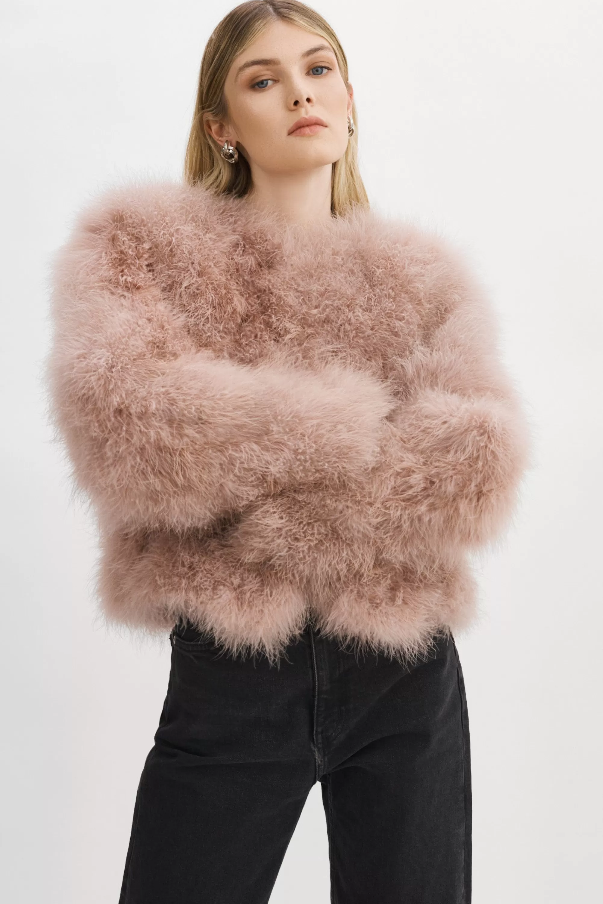 Outlet LAMARQUE DEORA | Feather Jacket Dusty Rose