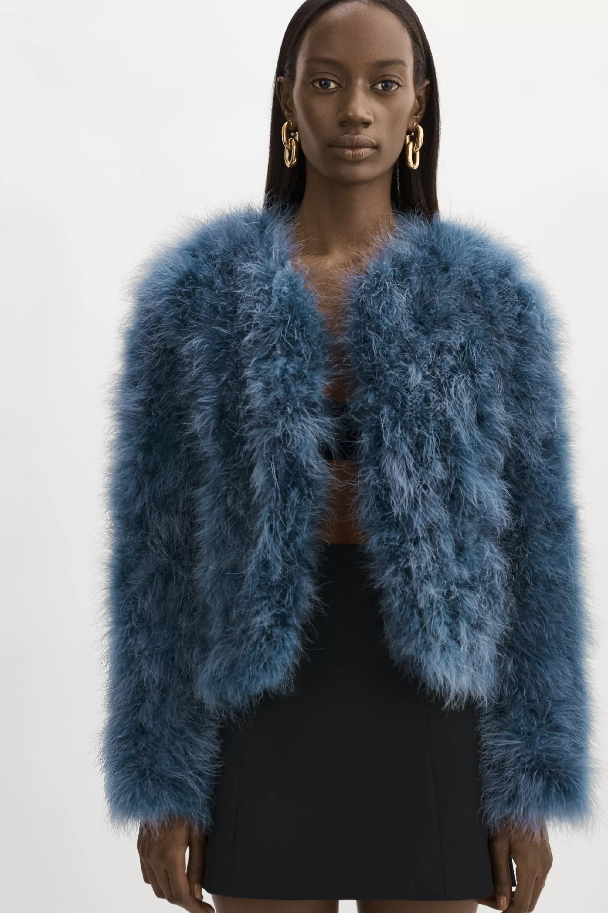 Shop LAMARQUE DEORA | Feather Jacket Smoked Blue