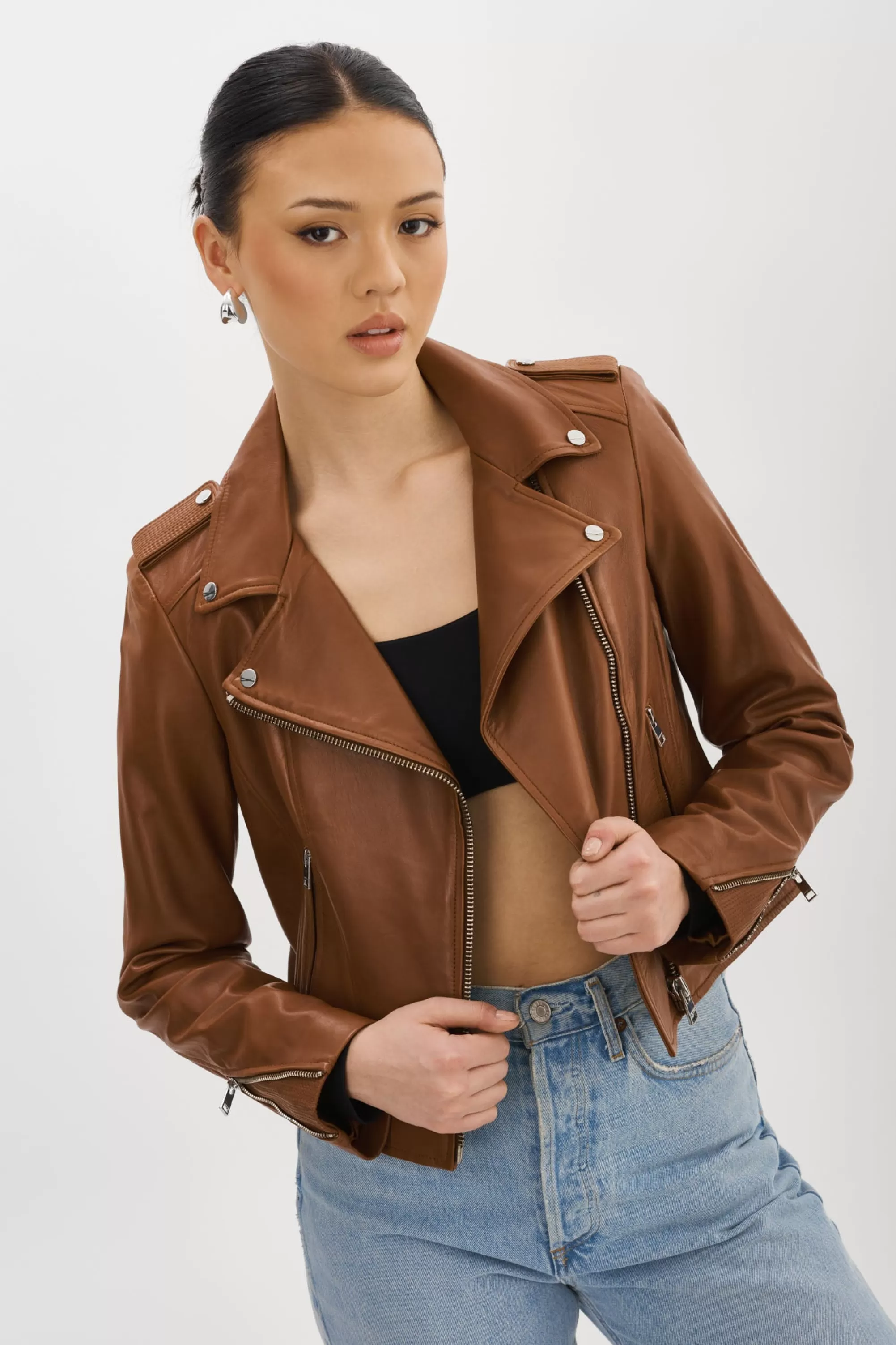 Store LAMARQUE DONNA | Iconic Leather Biker Jacket Luggage