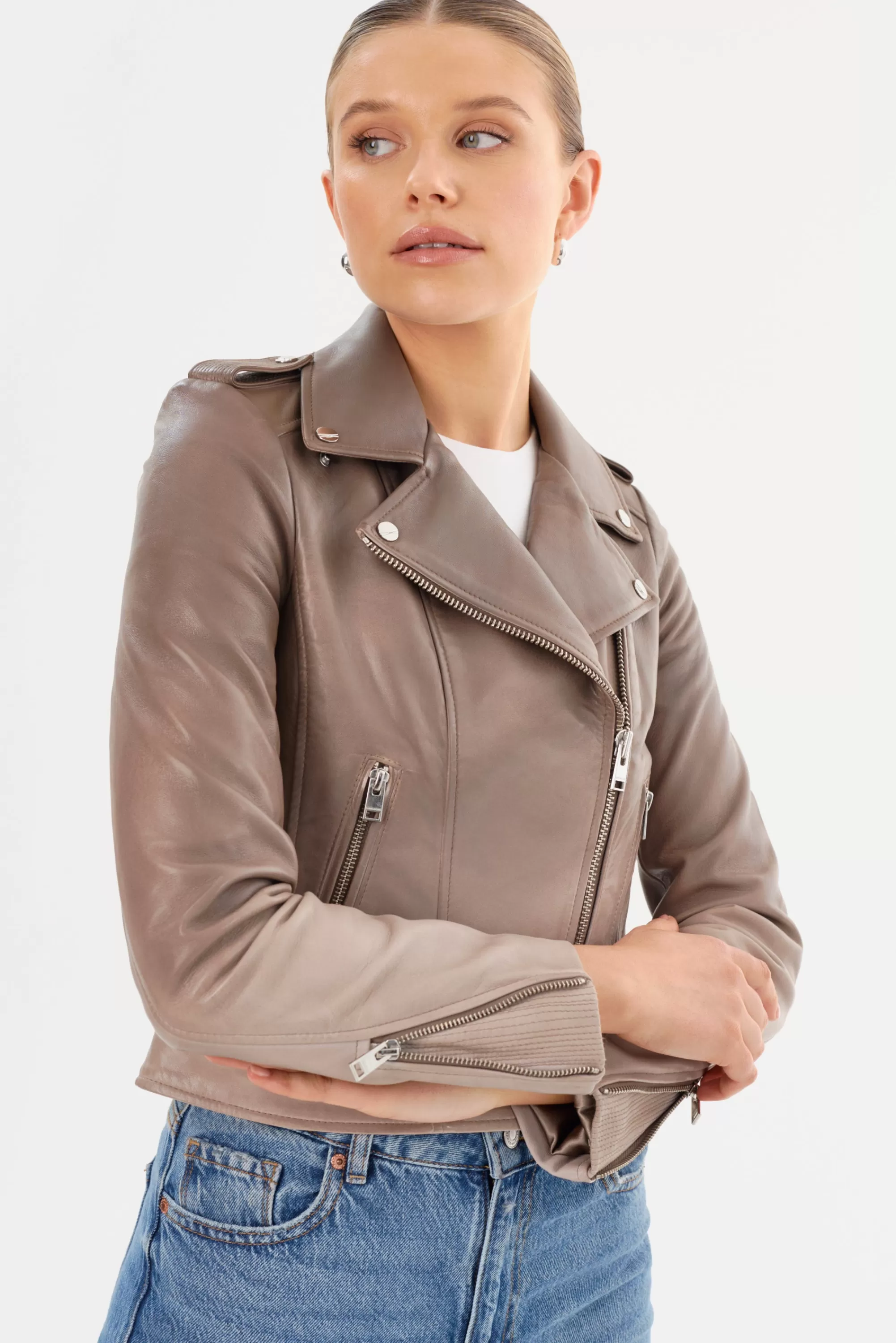 Flash Sale LAMARQUE DONNA | Iconic Leather Biker Jacket Desert Gradient