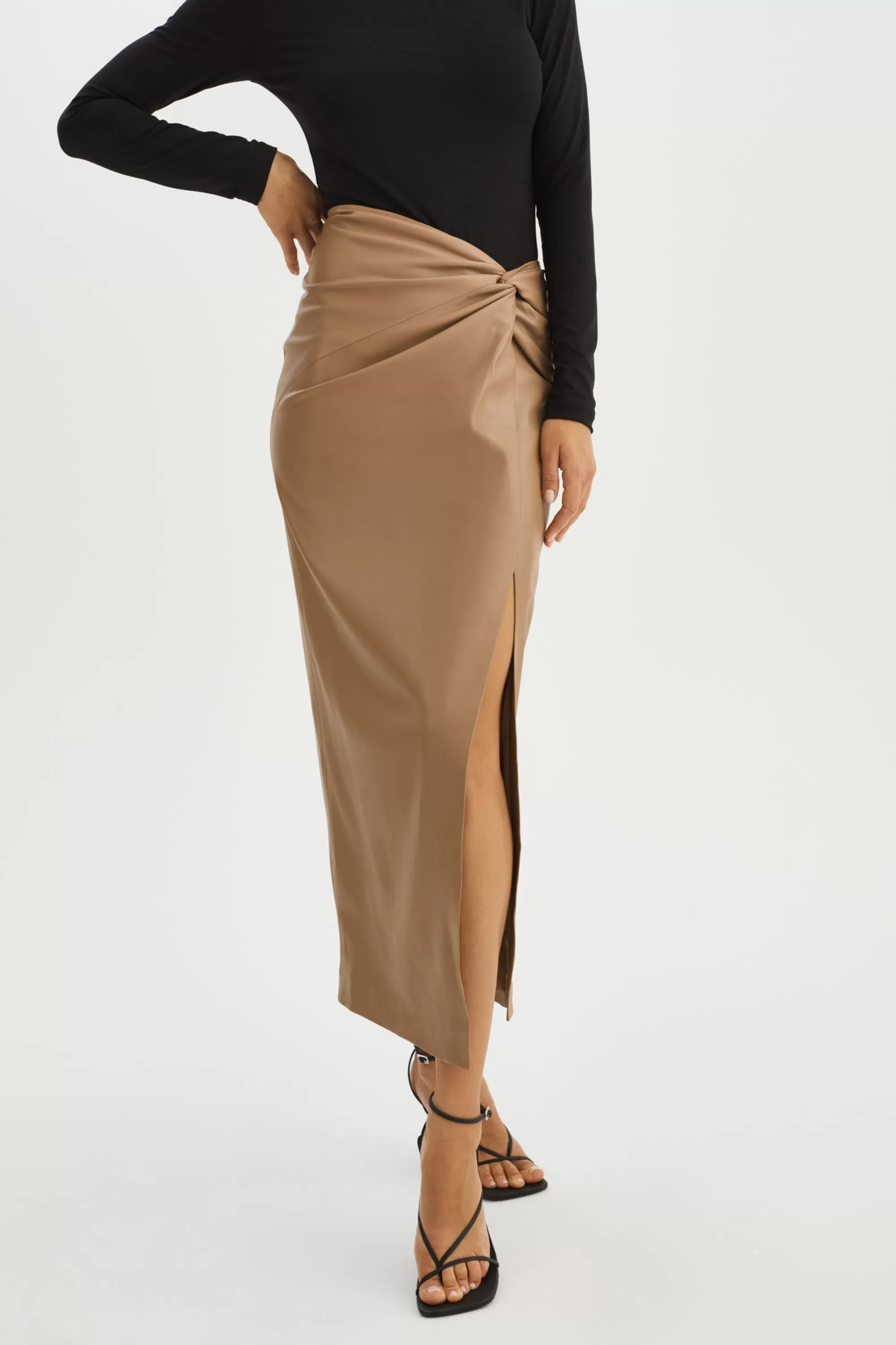 Best LAMARQUE EILEEN | Faux Leather Maxi Skirt Mocha