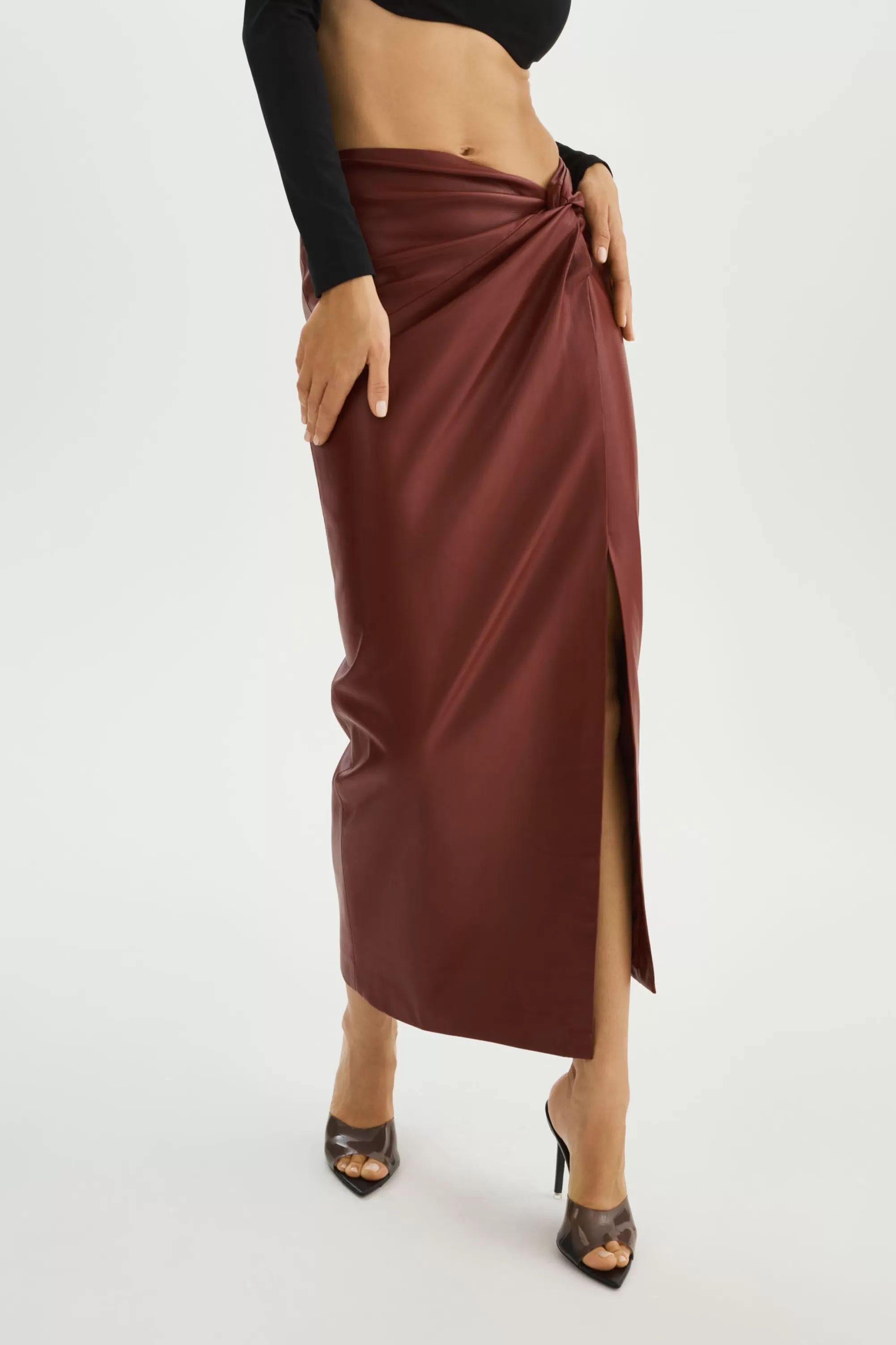 Cheap LAMARQUE EILEEN | Faux Leather Maxi Skirt SYRAH