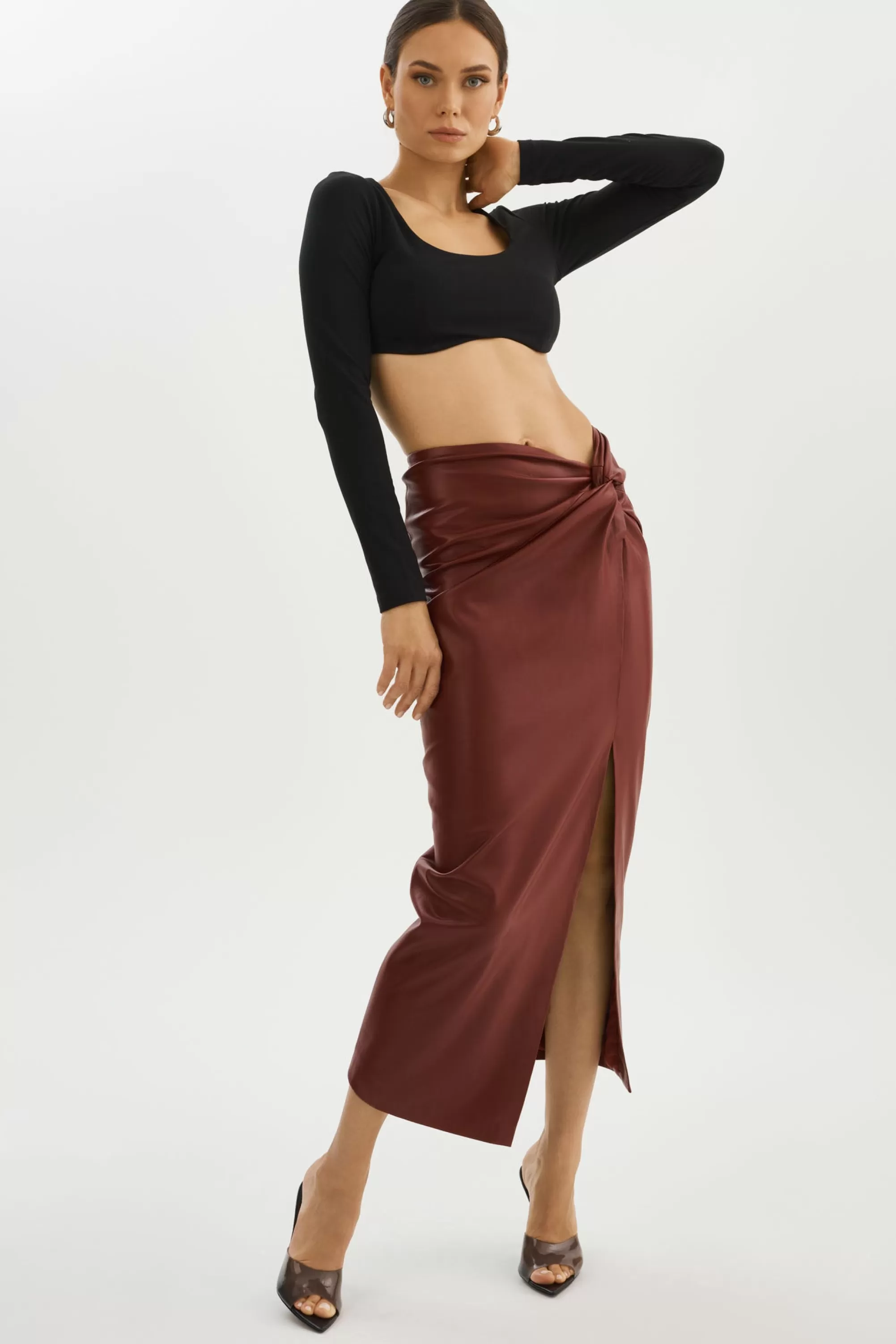 Cheap LAMARQUE EILEEN | Faux Leather Maxi Skirt SYRAH