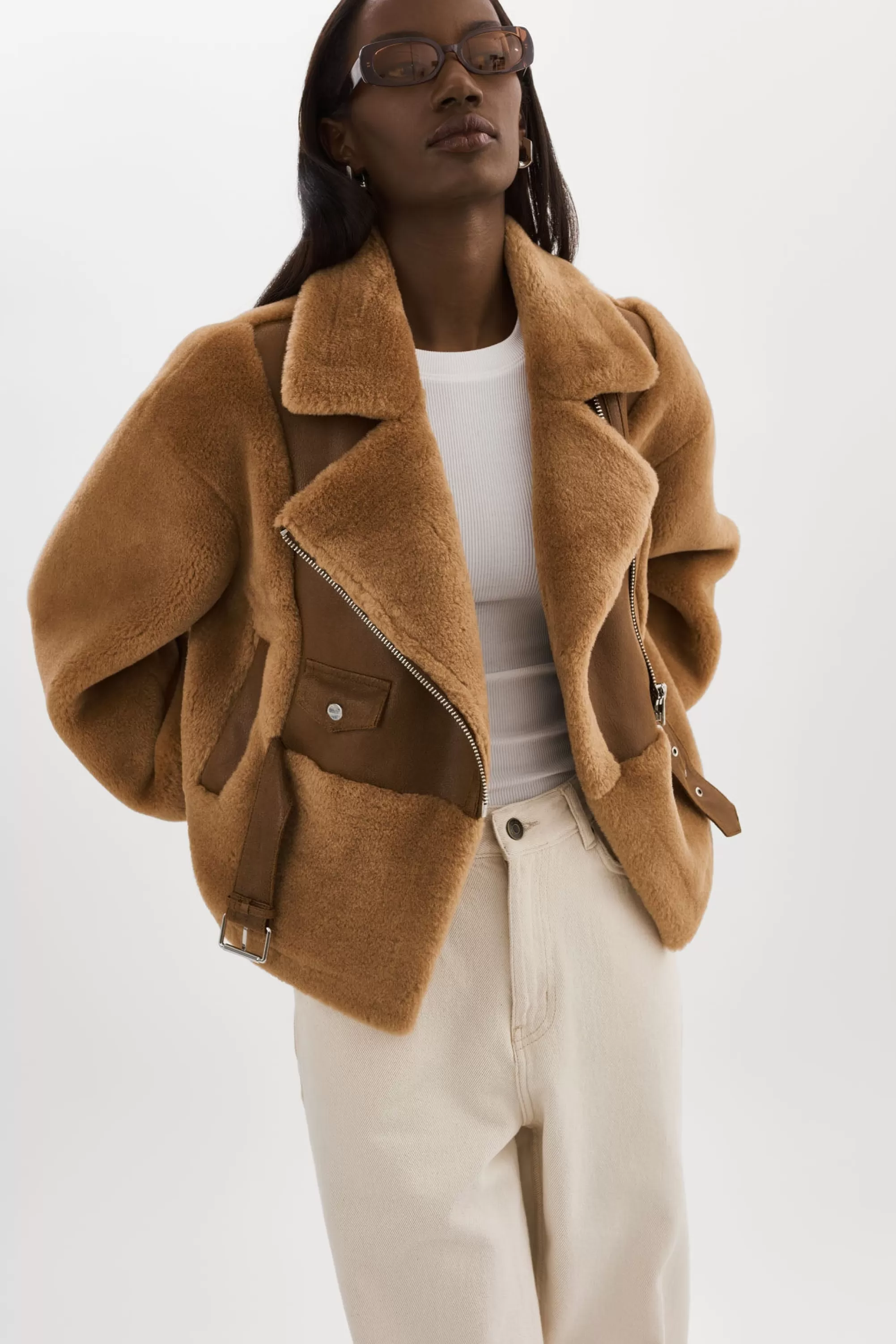 Clearance LAMARQUE ELODY | Faux Fur Jacket Mocha/Brown