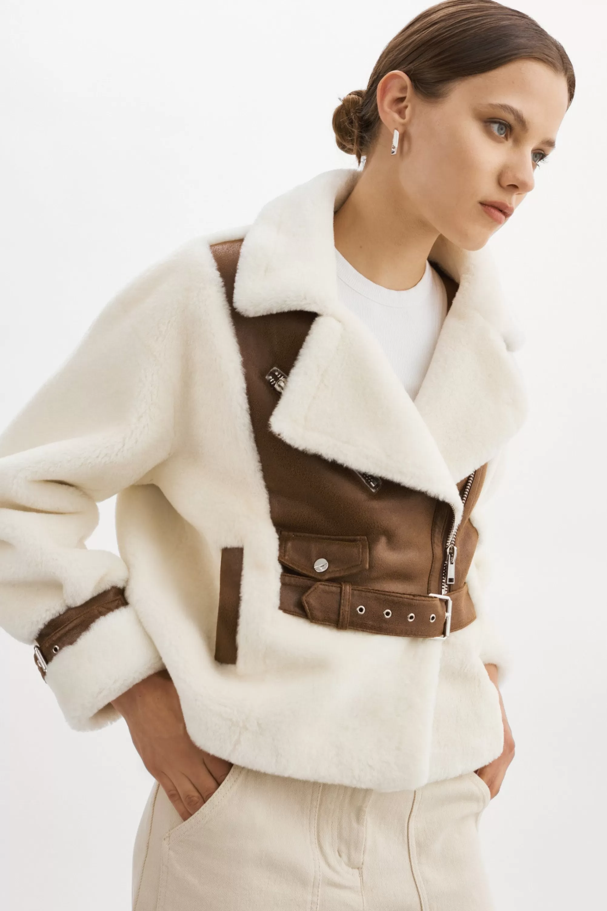 Cheap LAMARQUE ELODY | Faux Fur Jacket Ivory Brown