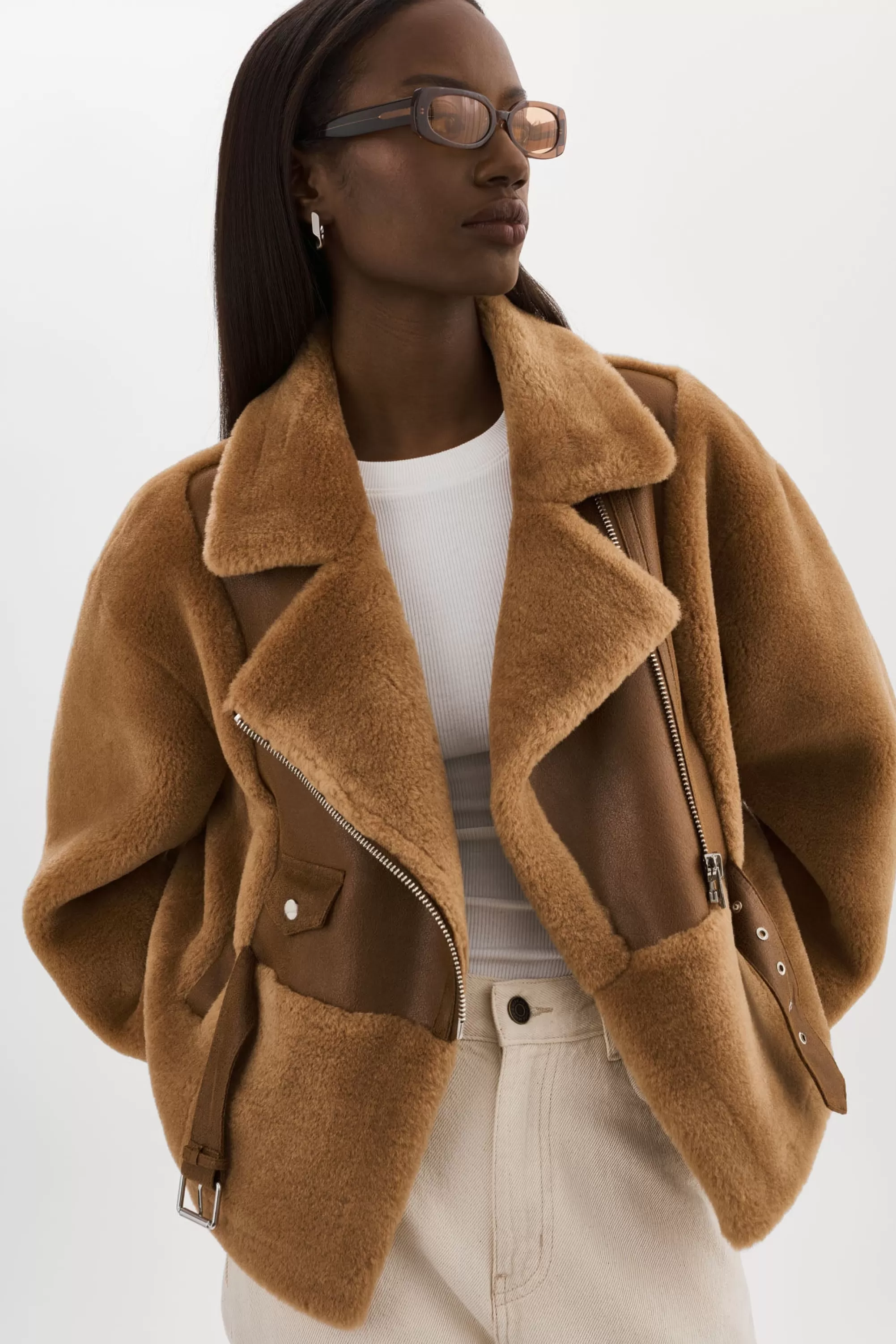 Clearance LAMARQUE ELODY | Faux Fur Jacket Mocha/Brown