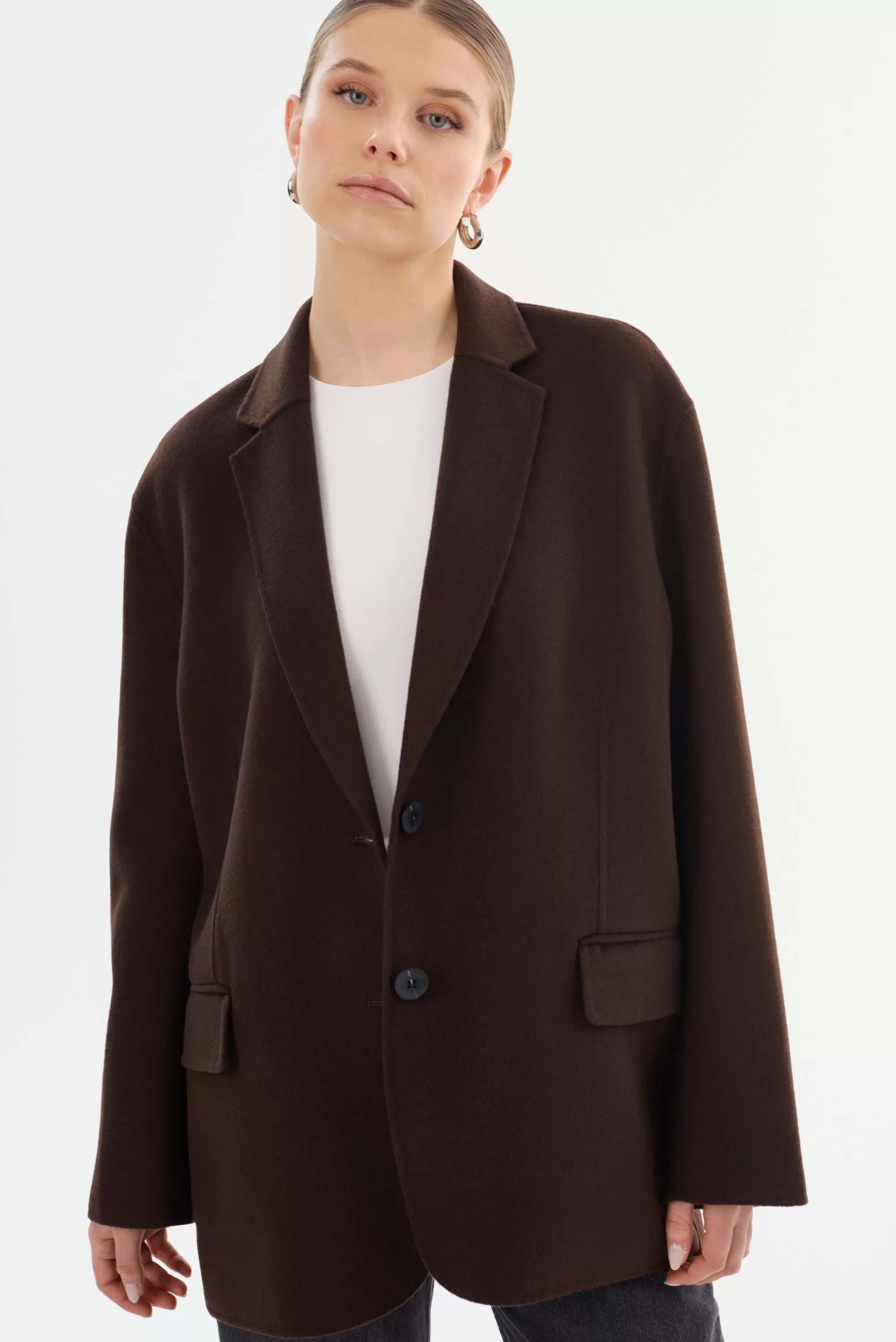 Discount LAMARQUE ENNIS | Oversized Wool Blazer Dark Brown