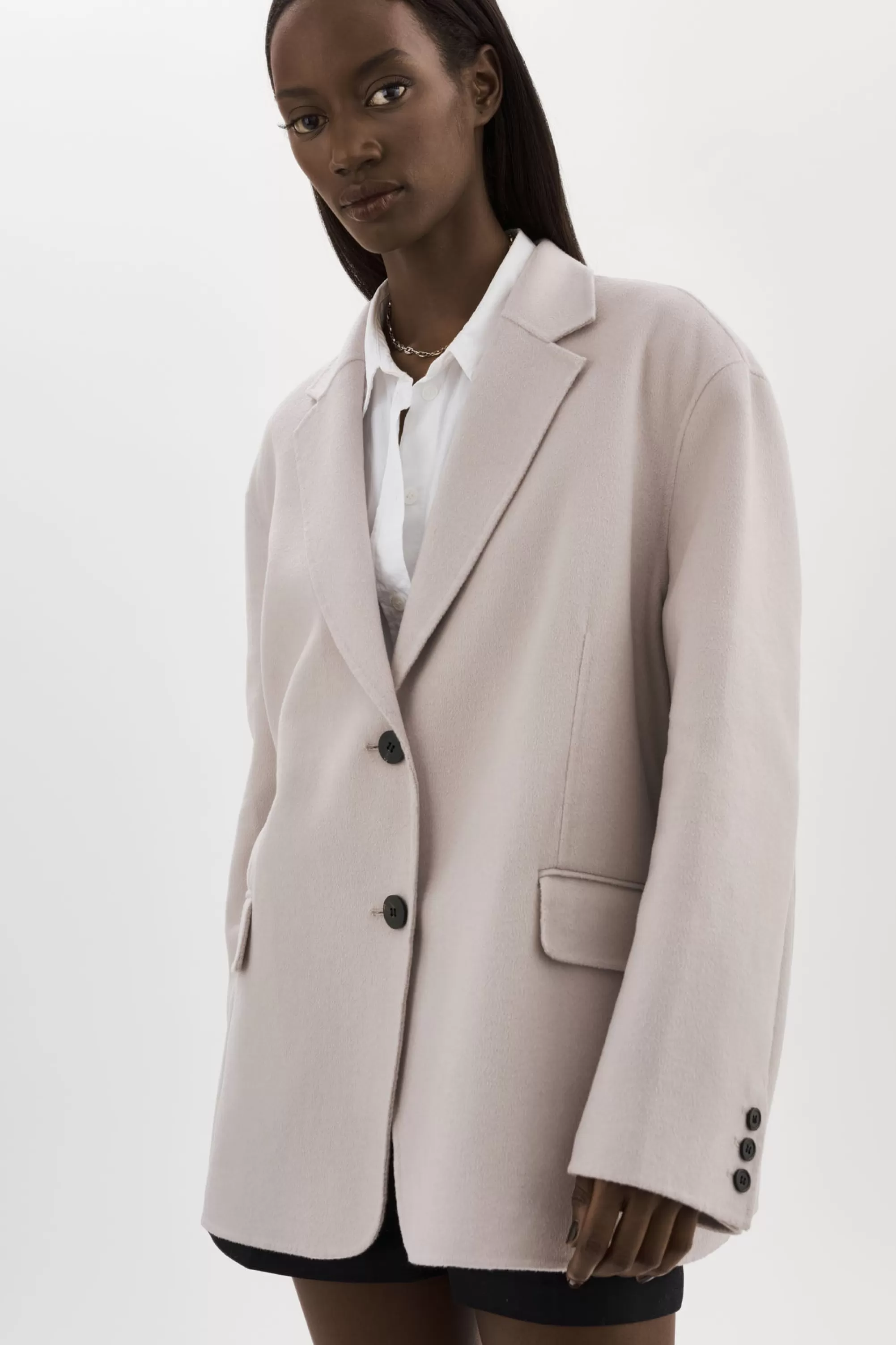 Best LAMARQUE ENNIS | Oversized Wool Blazer Feather Grey