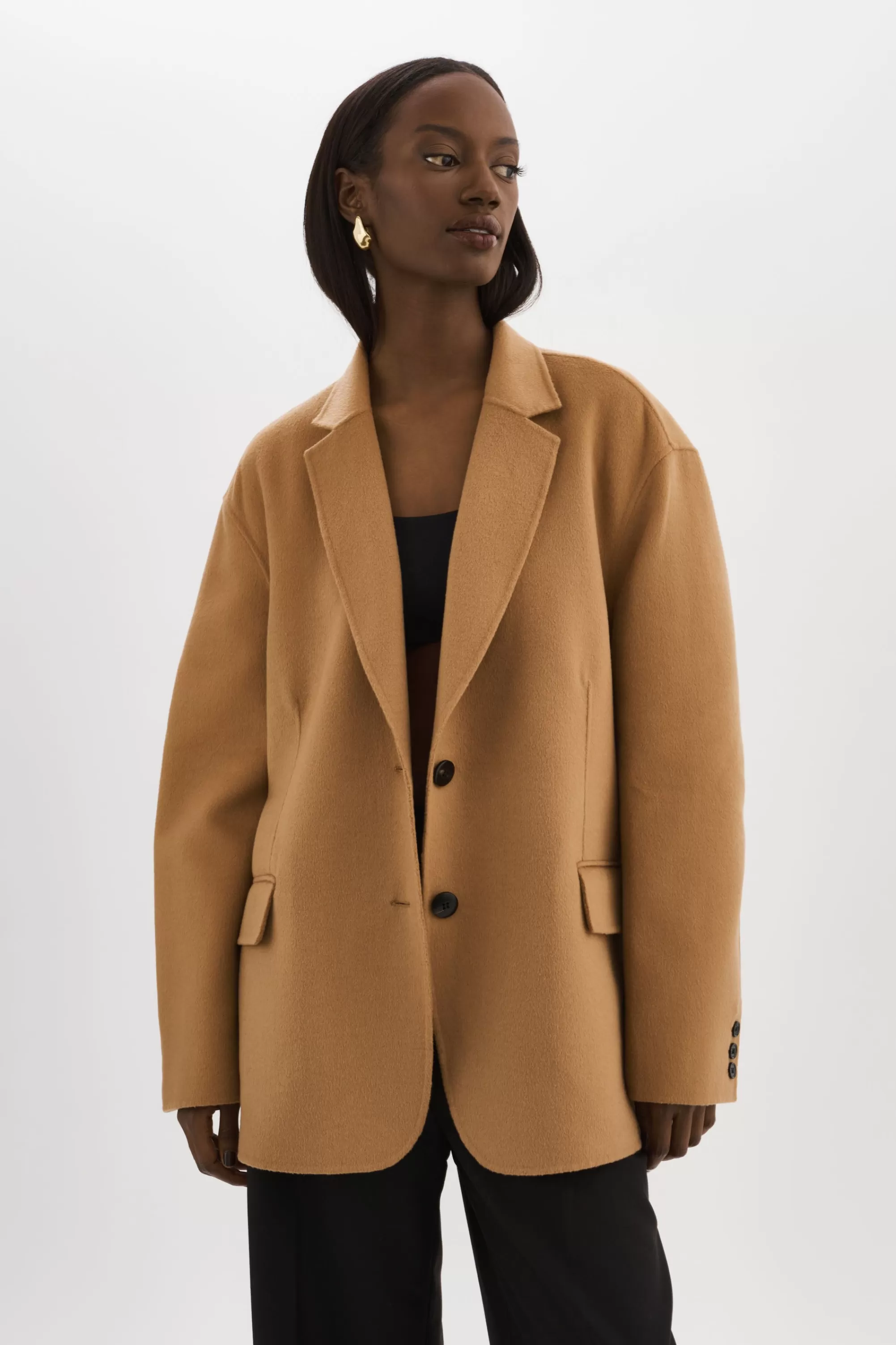 Shop LAMARQUE ENNIS | Oversized Wool Blazer Camel