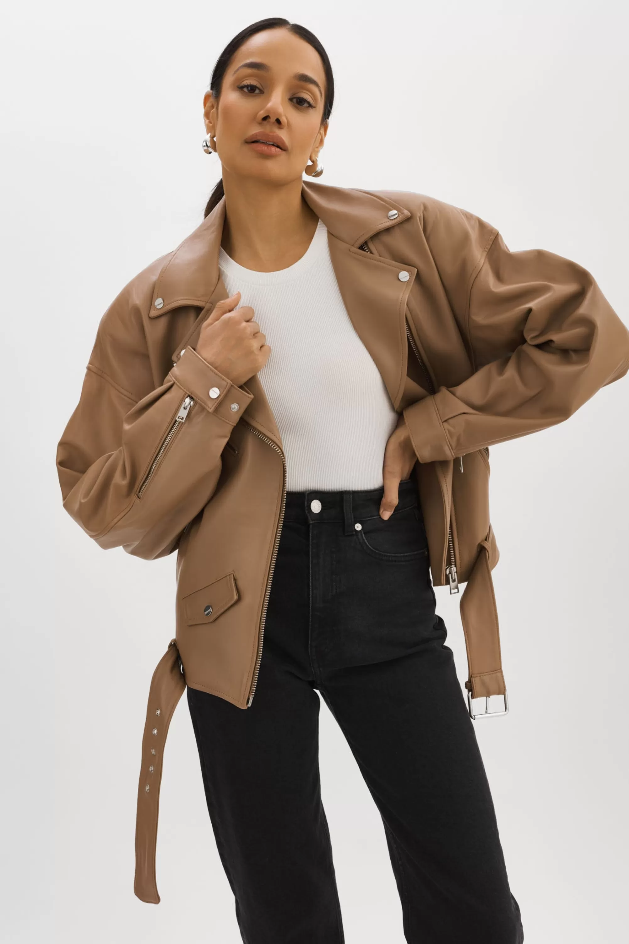 Flash Sale LAMARQUE ESTIA | Leather Biker Jacket MOCHA